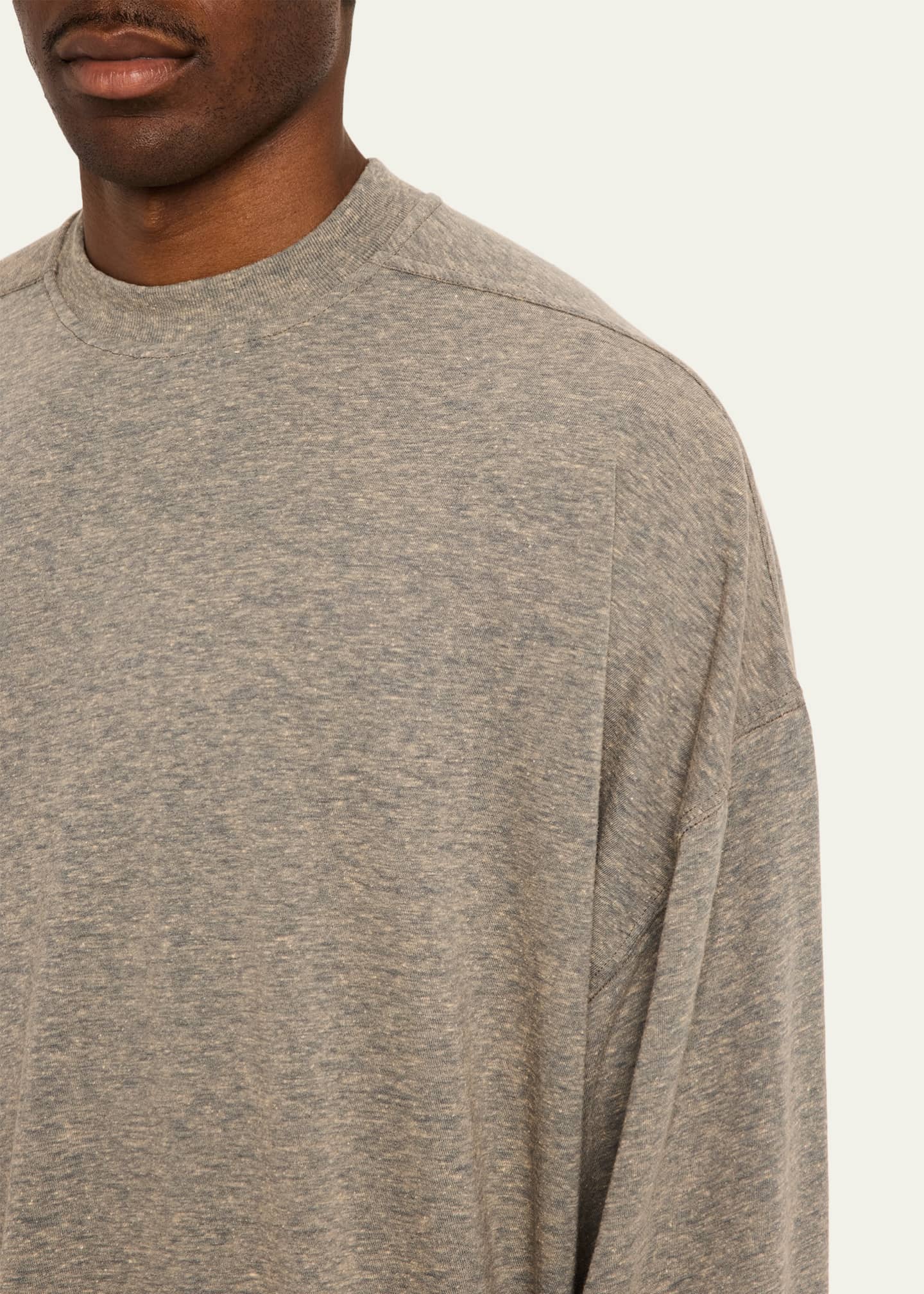 DRKSHDW RICK OWENS Men's Oversized Raw-Edge Crewneck T-Shirt