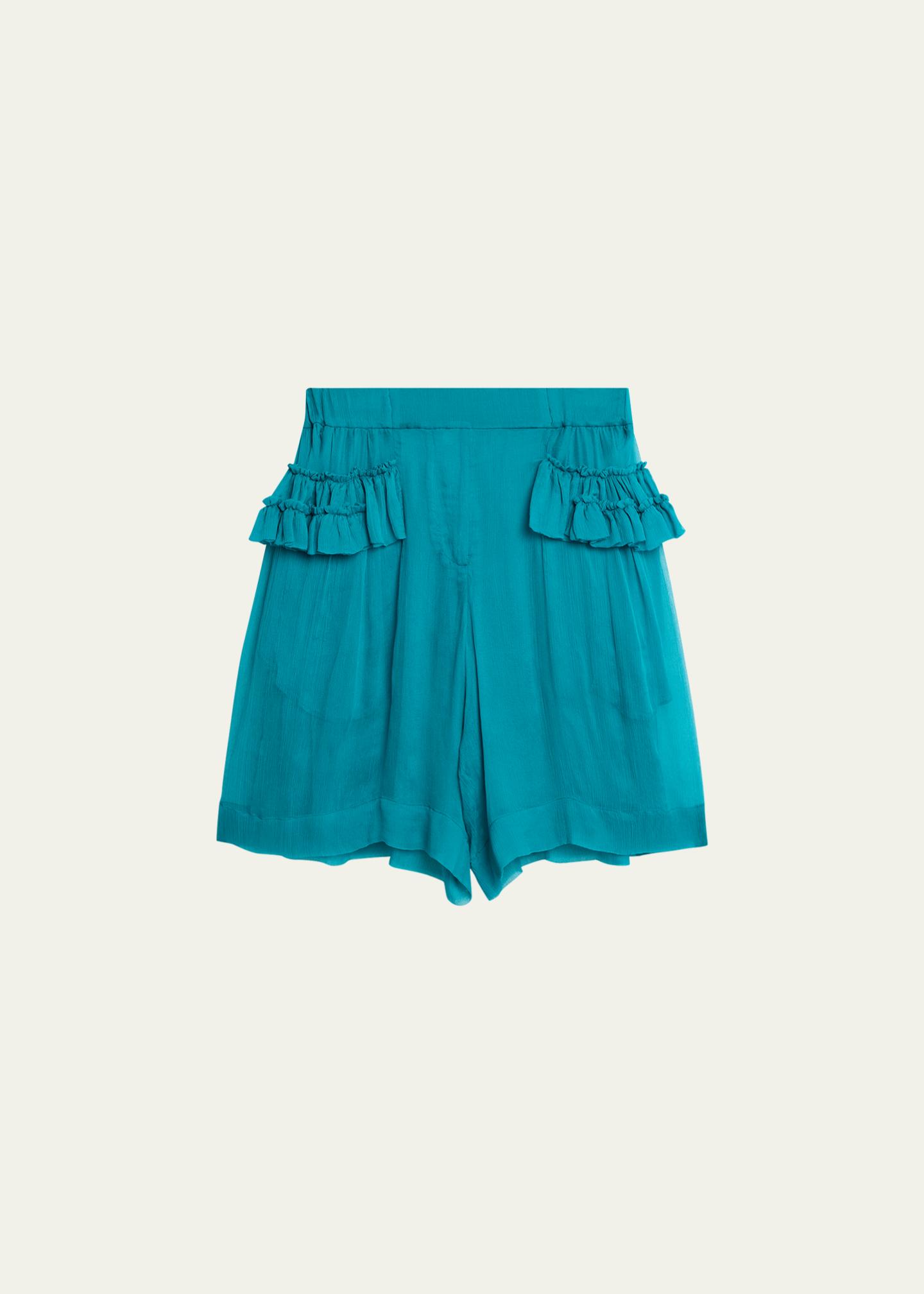 Dries Van Noten Pacuna Tiered Silk Muslin Shorts - Bergdorf Goodman