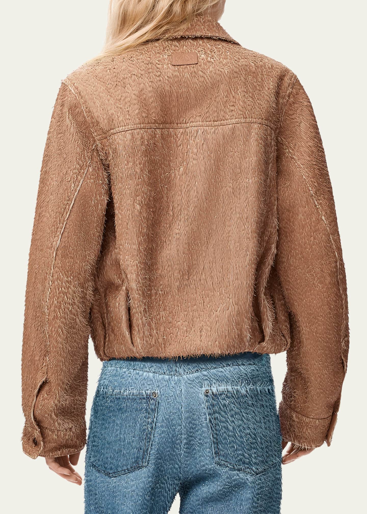 Loewe Fringed Leather Balloon Jacket - Bergdorf Goodman