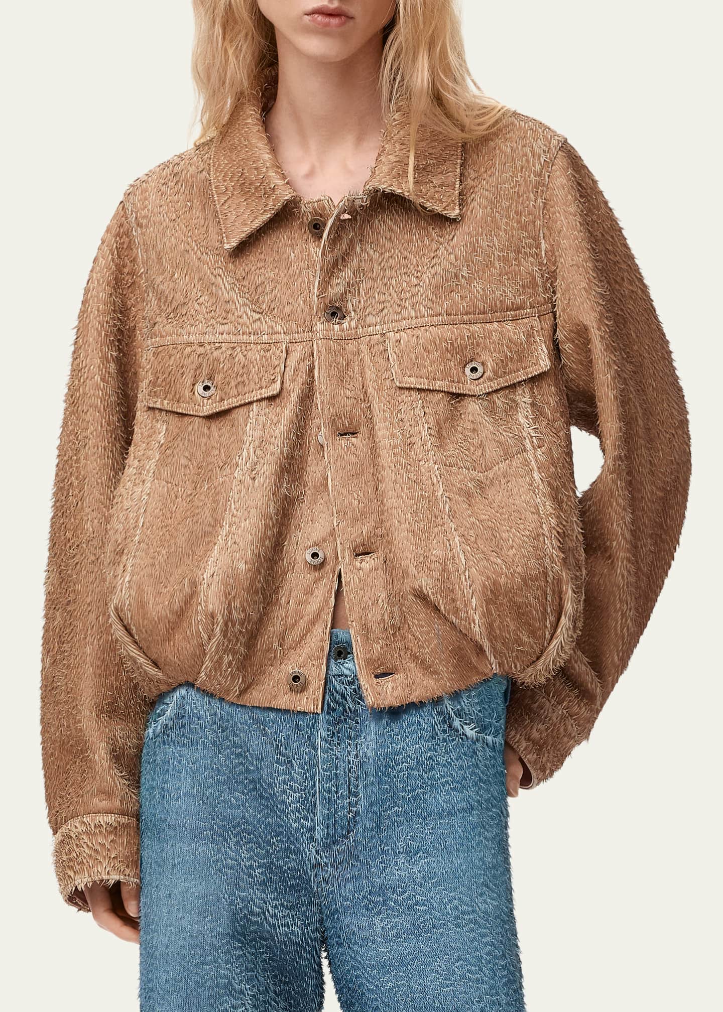 Loewe Fringed Leather Balloon Jacket - Bergdorf Goodman