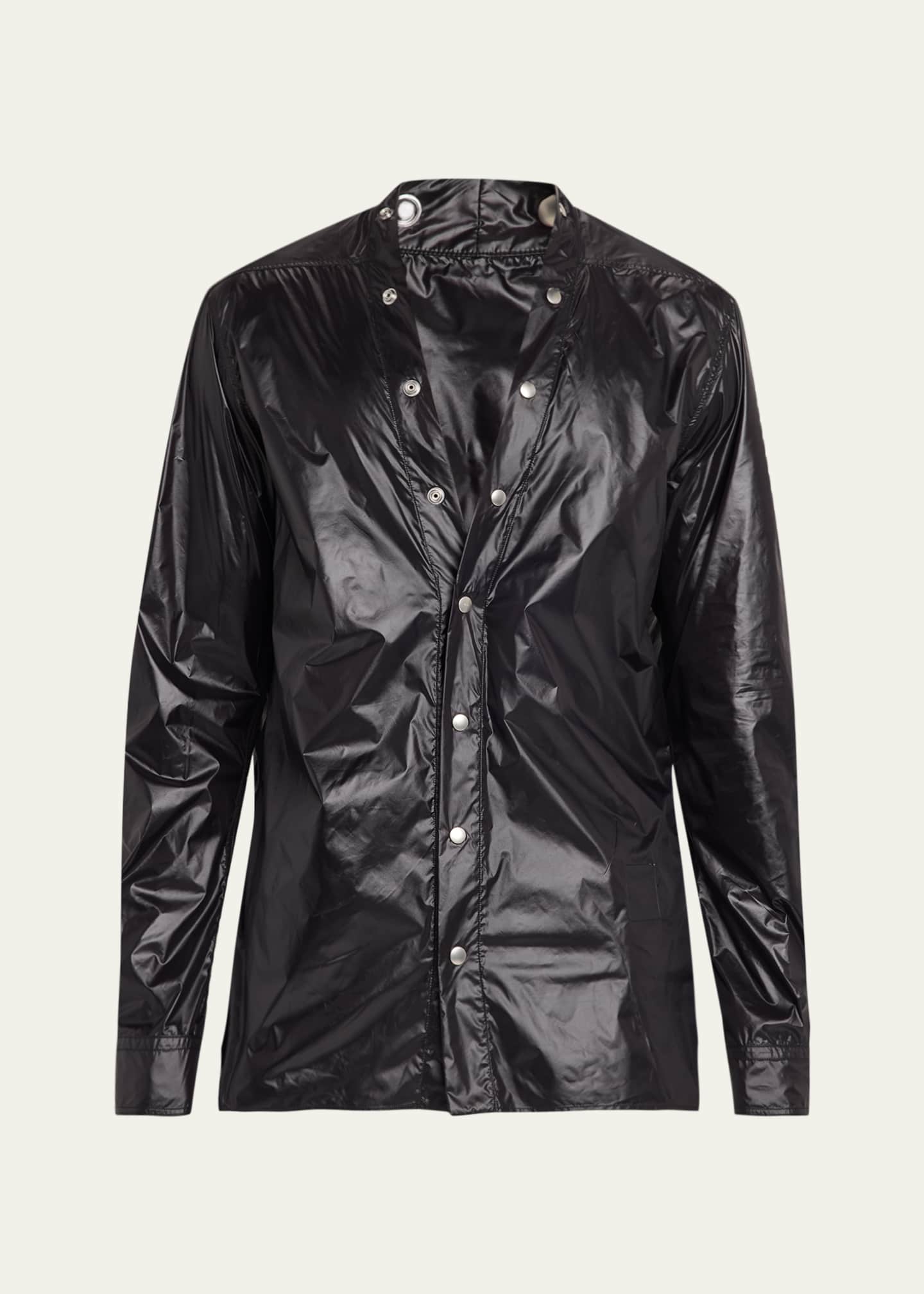 DRKSHDW RICK OWENS Men's Larry Fluid Nylon Deep V-Neck Shirt