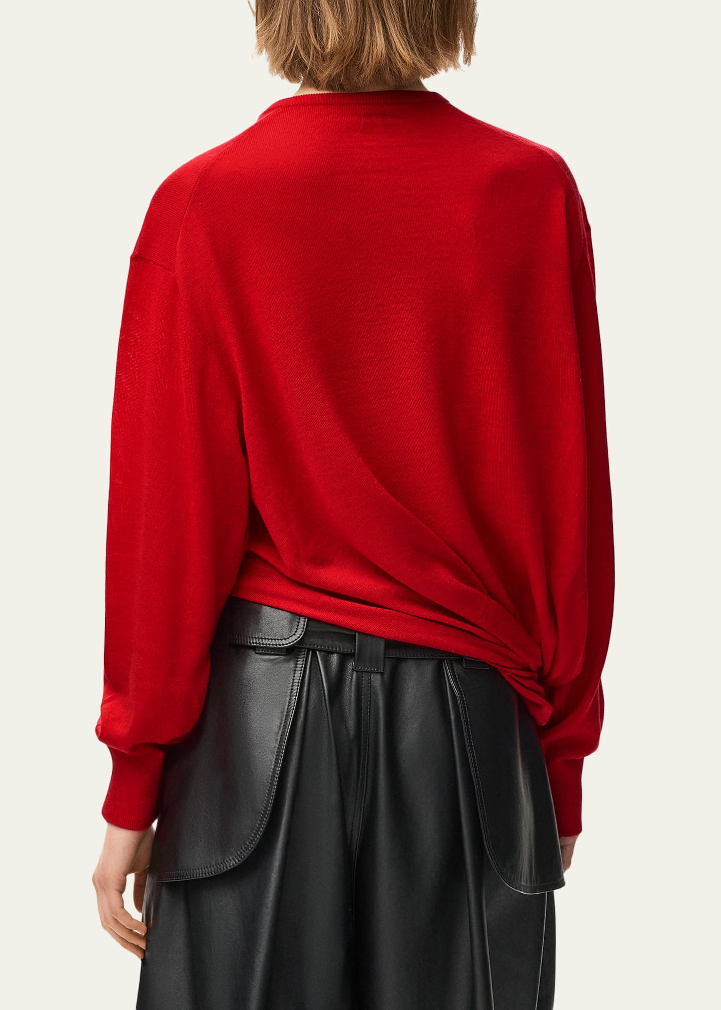Loewe Draped V-Neck Sweater - Bergdorf Goodman