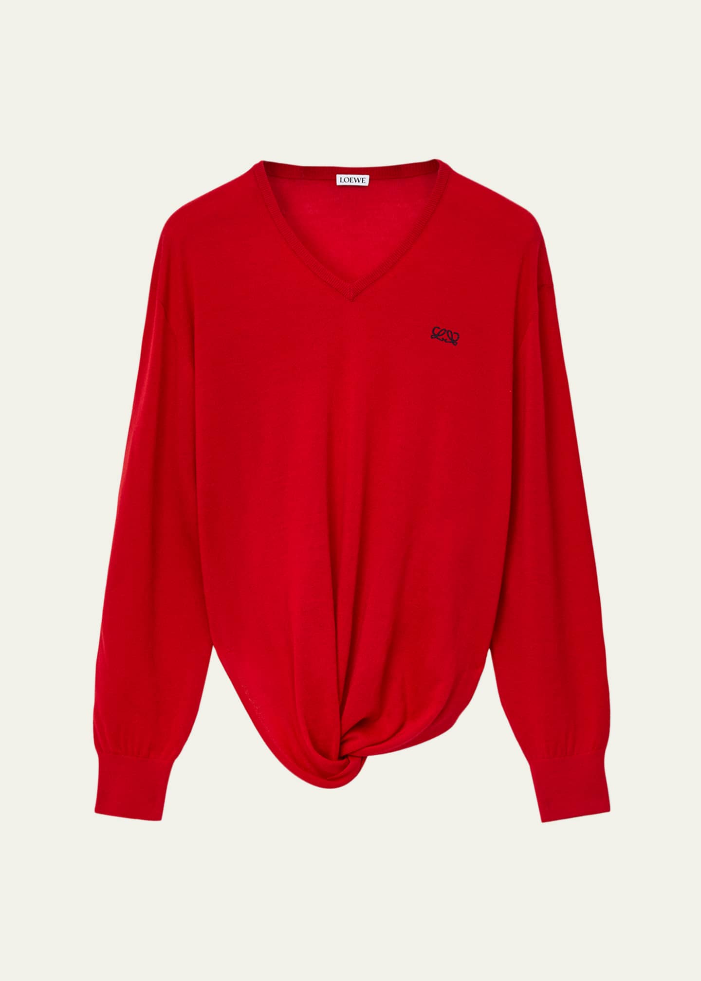Loewe Draped V-Neck Sweater - Bergdorf Goodman