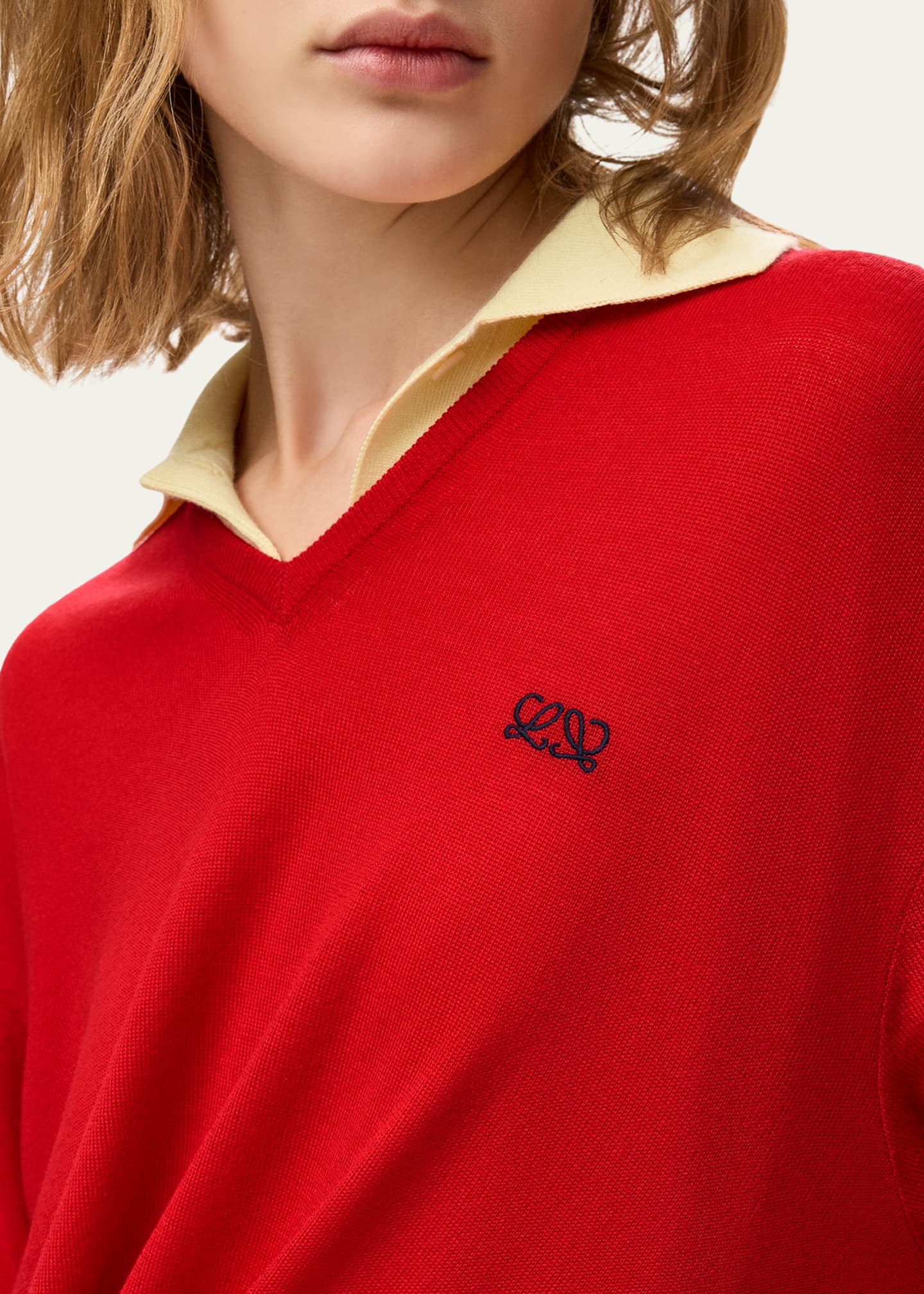 Loewe Draped V-Neck Sweater - Bergdorf Goodman