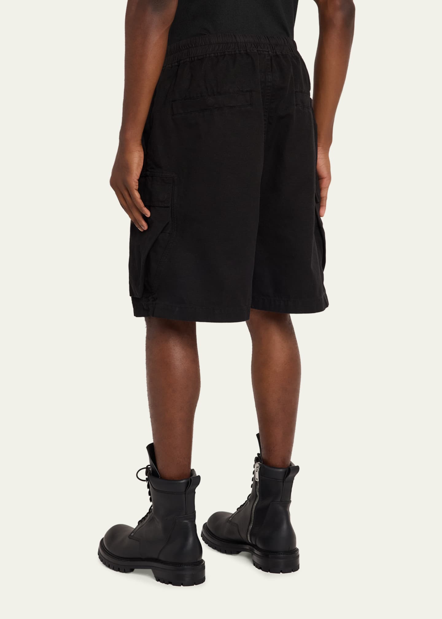 DRKSHDW RICK OWENS Men's Heavy Cotton Drawstring Cargo Shorts