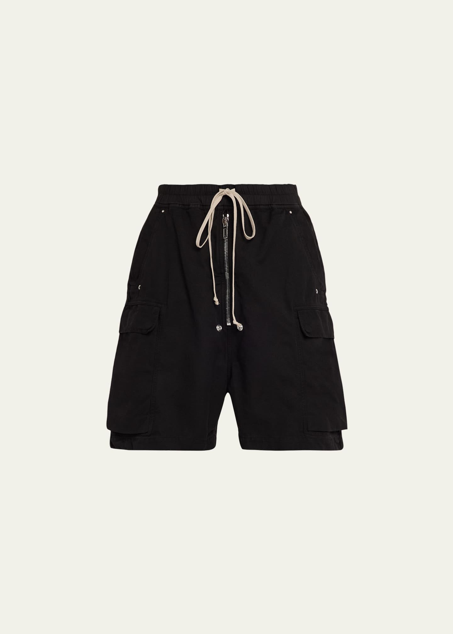 DRKSHDW RICK OWENS Men's Heavy Cotton Drawstring Cargo Shorts