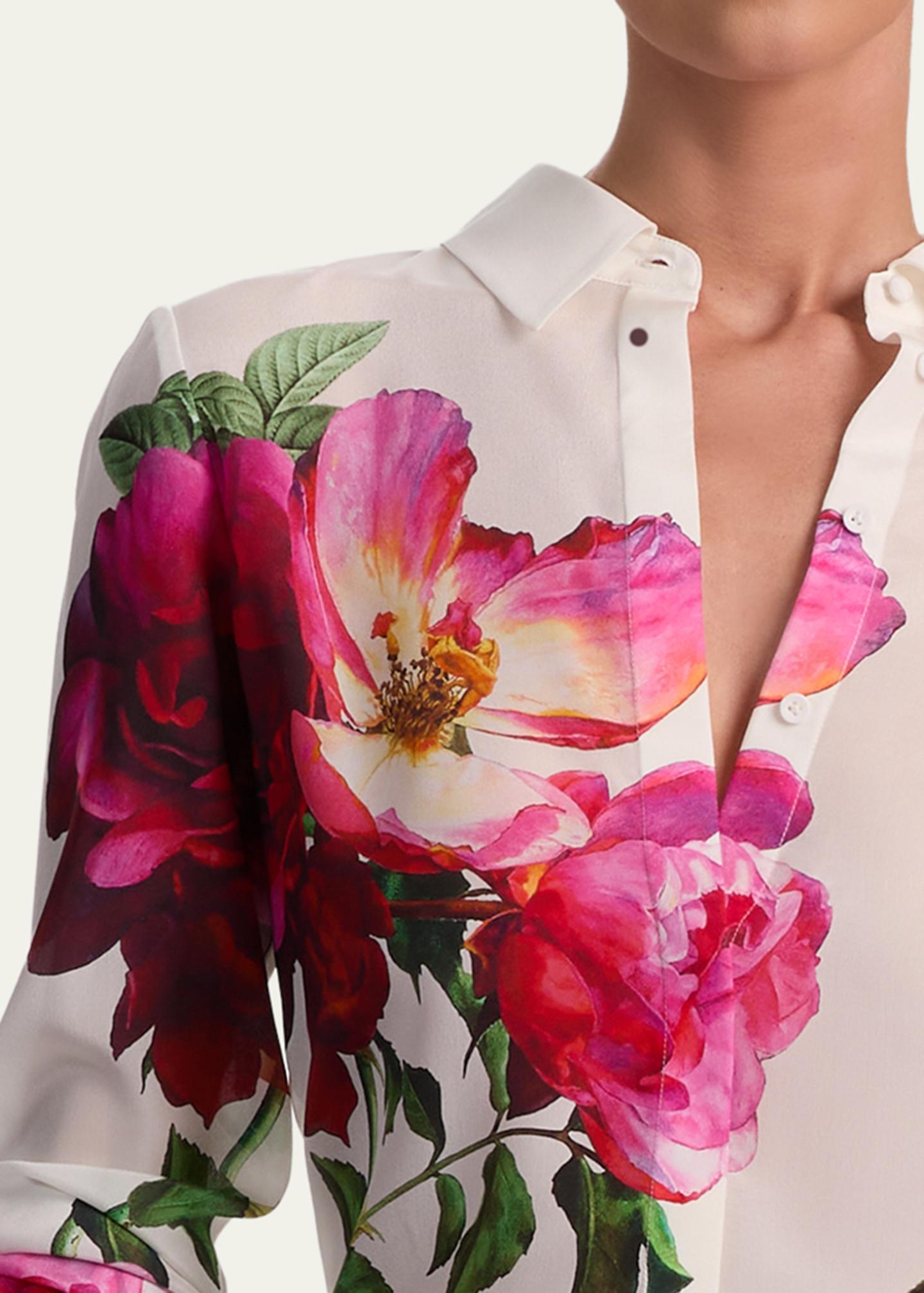ALICE + OLIVIA Empress Willa Placket Top - Bergdorf Goodman