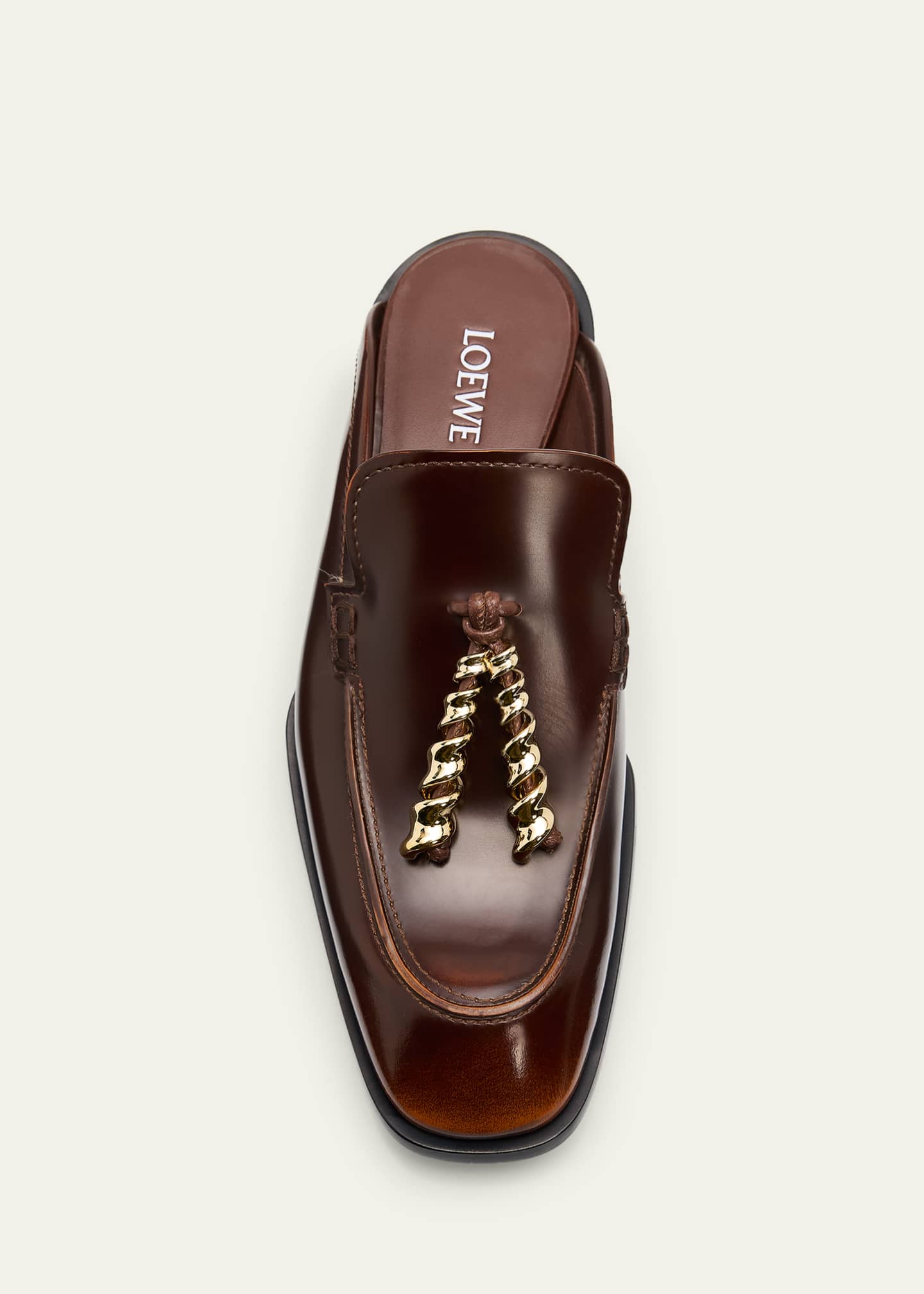 Loewe Edge Leather Loafer Mules - Bergdorf Goodman