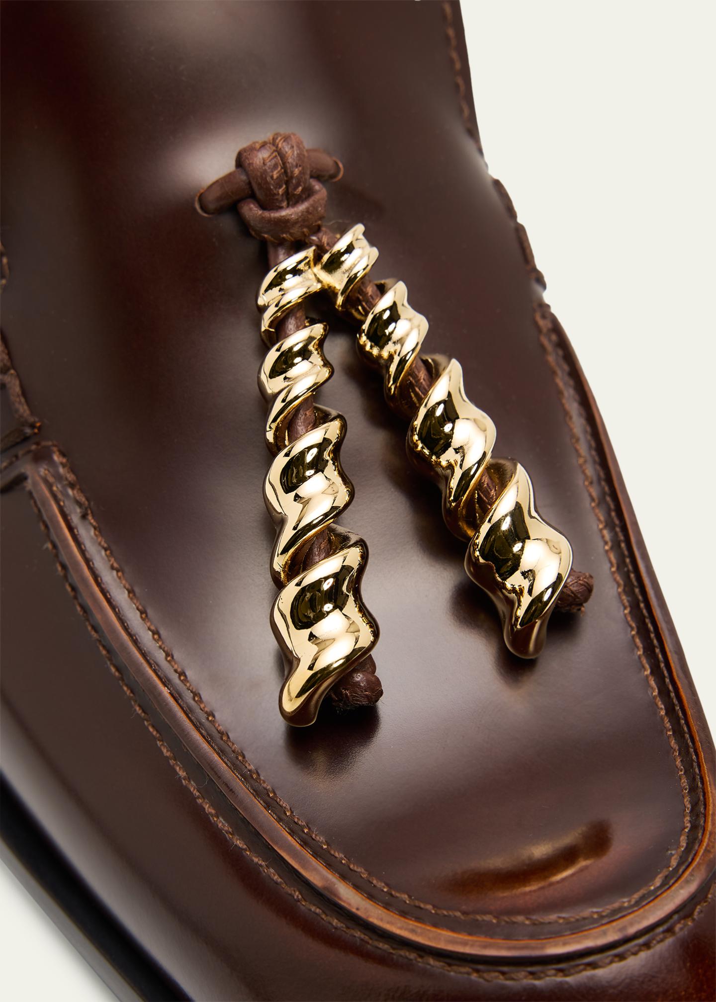 LOEWE Edge Leather Loafer Mules - Bergdorf Goodman