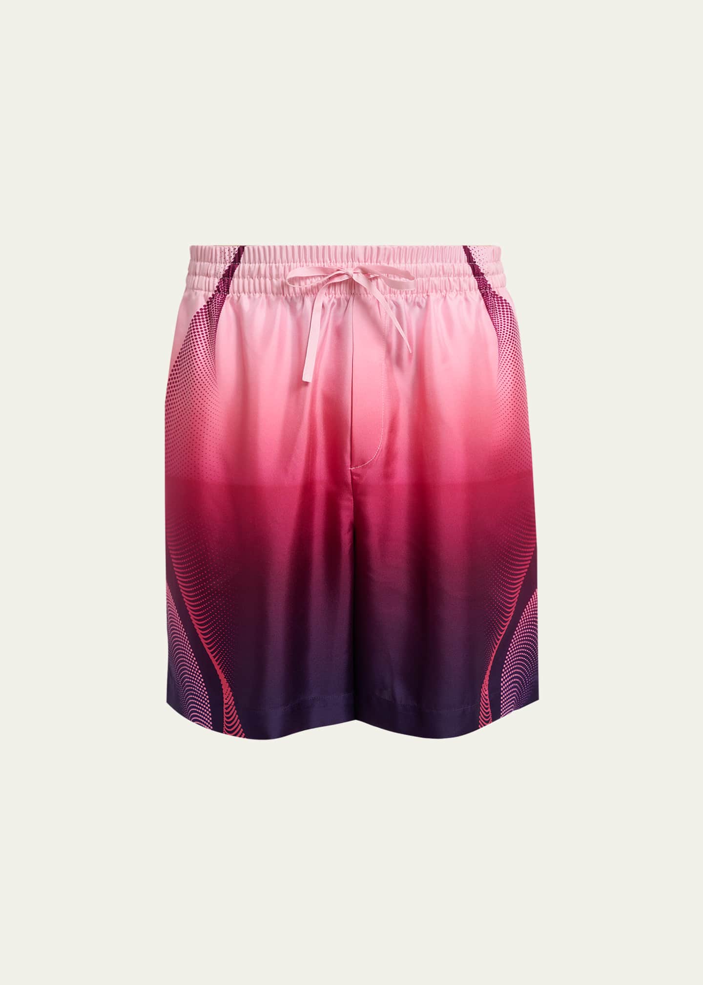 CASABLANCA Men's Silk Half-Tone Logo Drawstring Shorts - Bergdorf