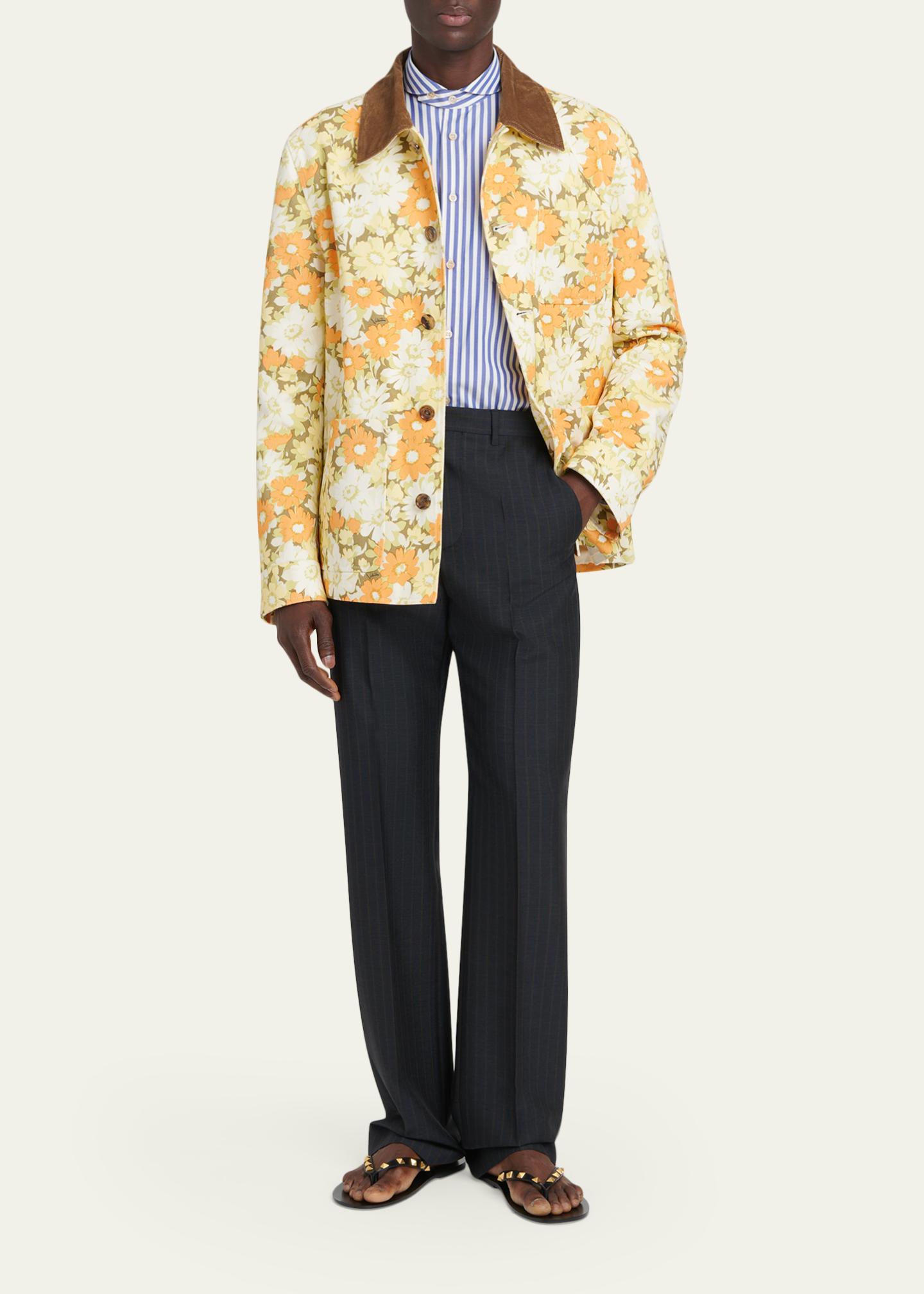 Valentino Garavani Men's Striped Cotton Shirt - Bergdorf Goodman
