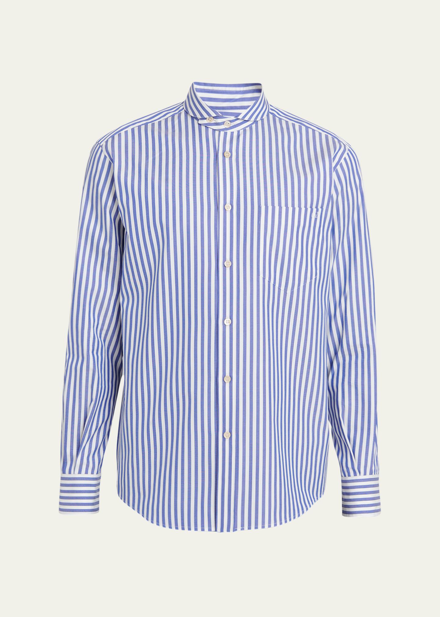 Valentino Garavani Men's Striped Cotton Shirt - Bergdorf Goodman