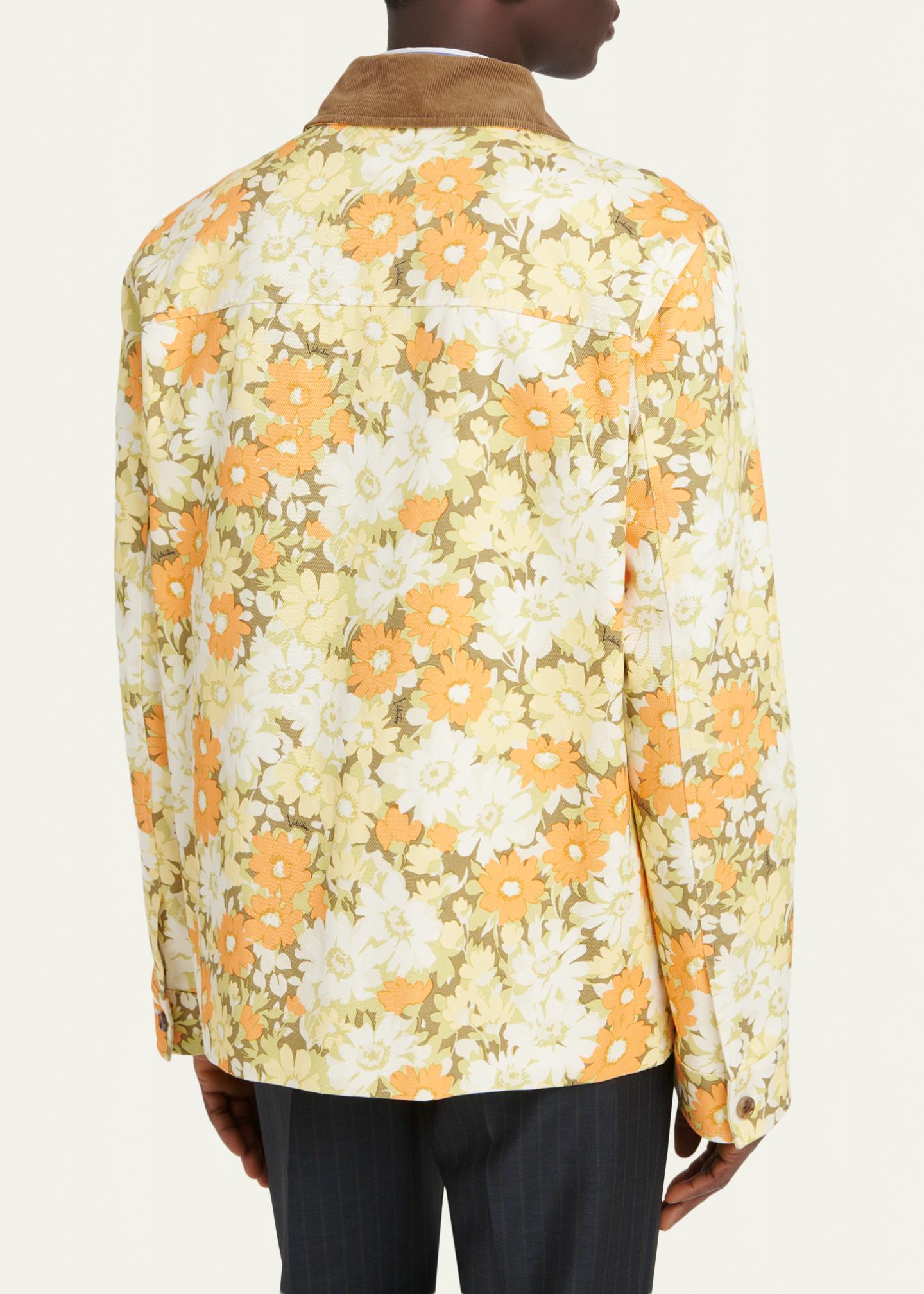 VALENTINO MISS V 花柄 シルク100% テーラードジャケット Valentino Garavani Men's Floral-Print Cotton Jacket - Bergdorf Goodman
