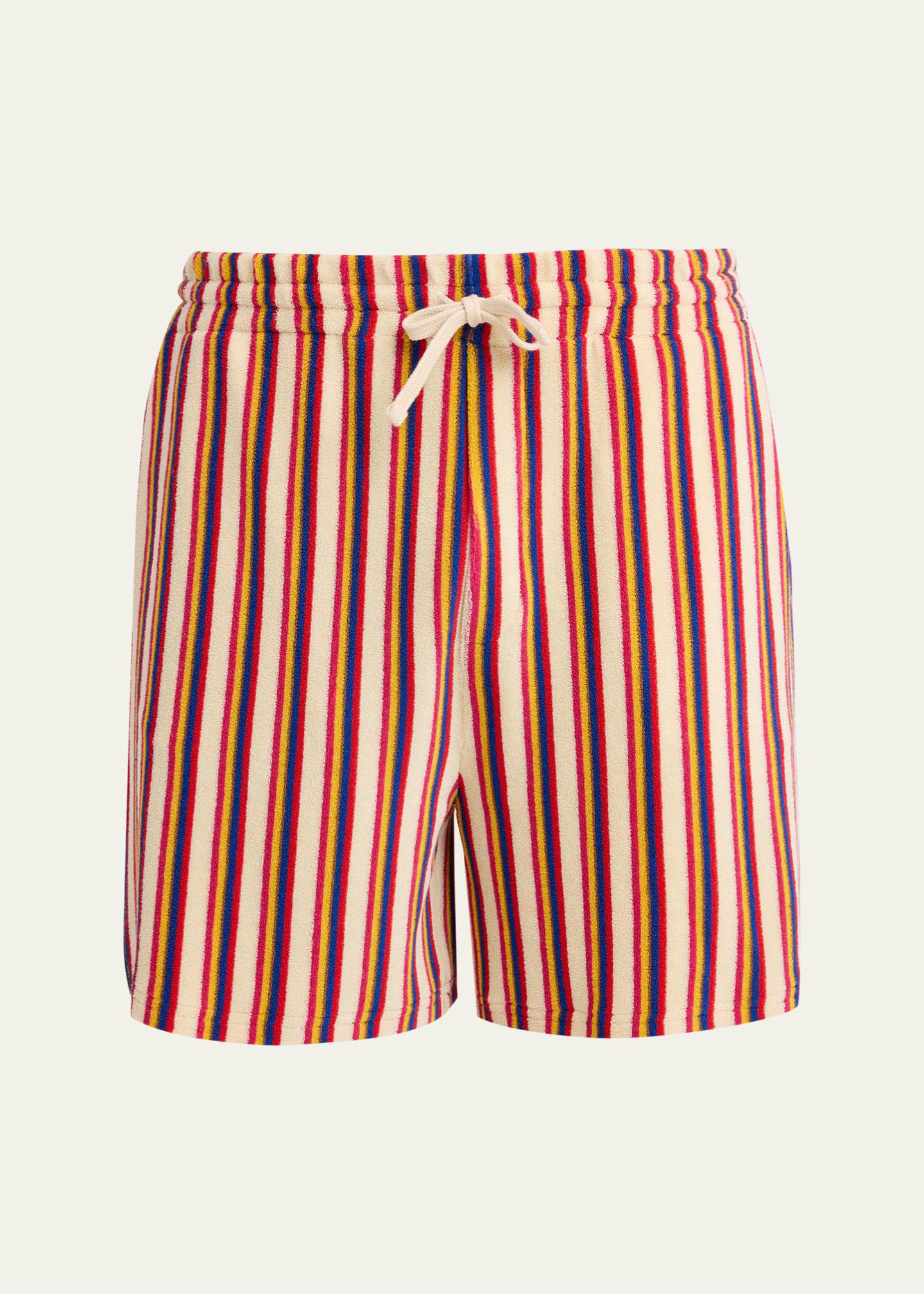 Valentino Garavani Men's Striped Toweling Shorts - Bergdorf Goodman