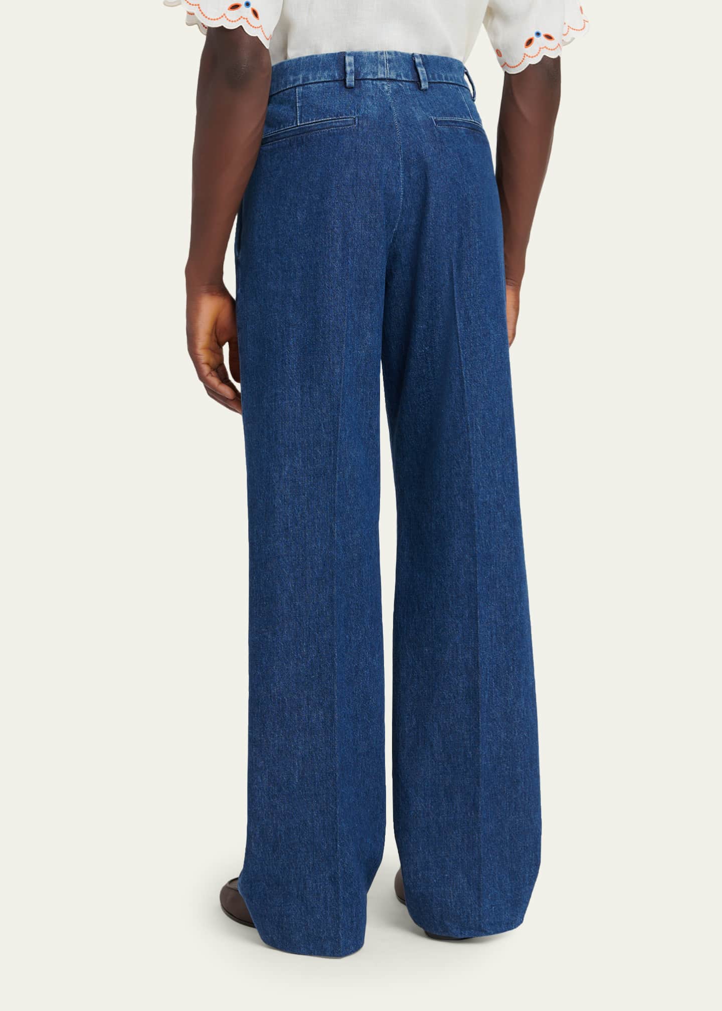 Valentino Garavani Men's Tailored Wide-Leg Denim Jeans - Bergdorf