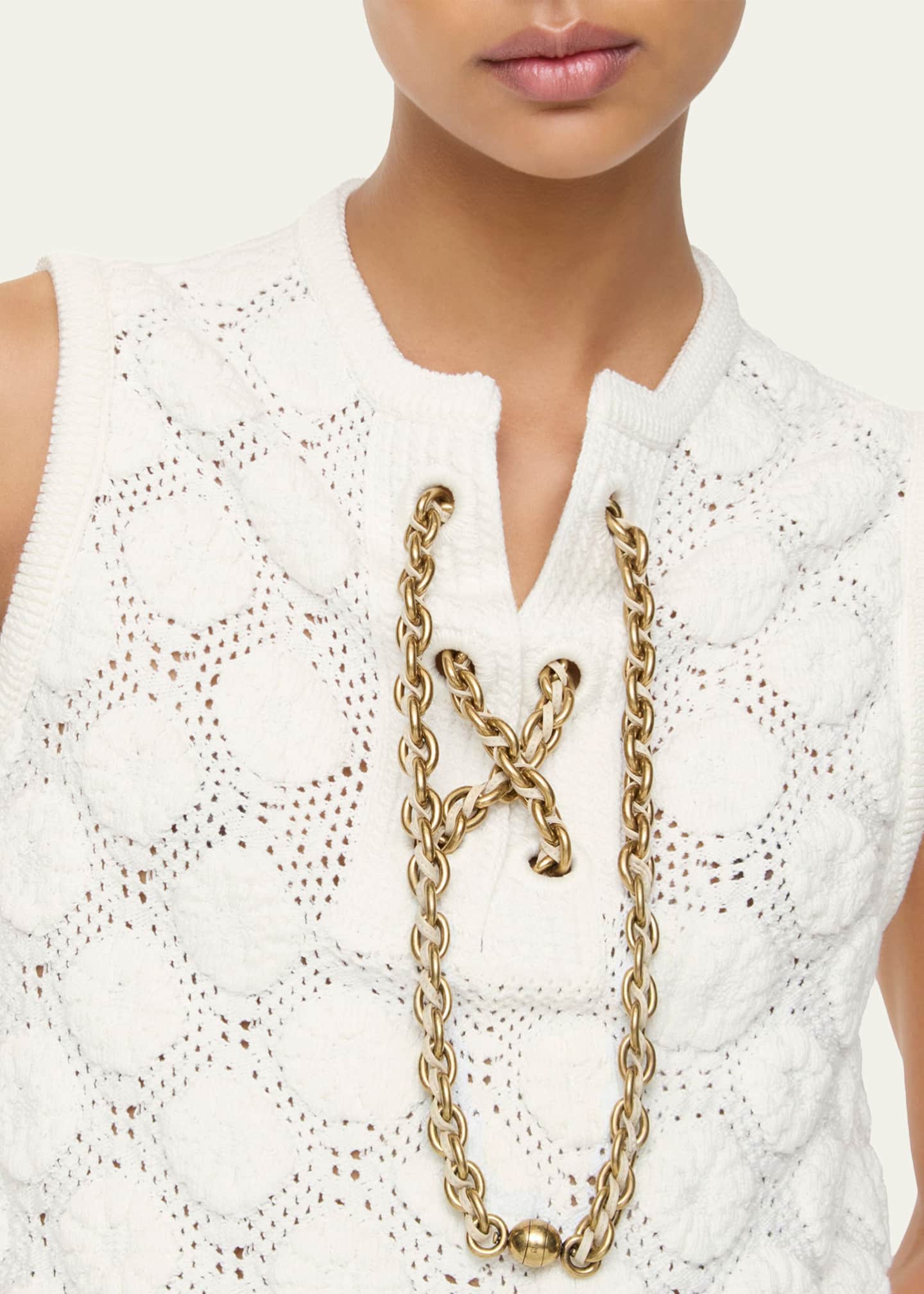 Burberry Brittany Chain Lace-up Crochet Mini Dress - Bergdorf Goodman
