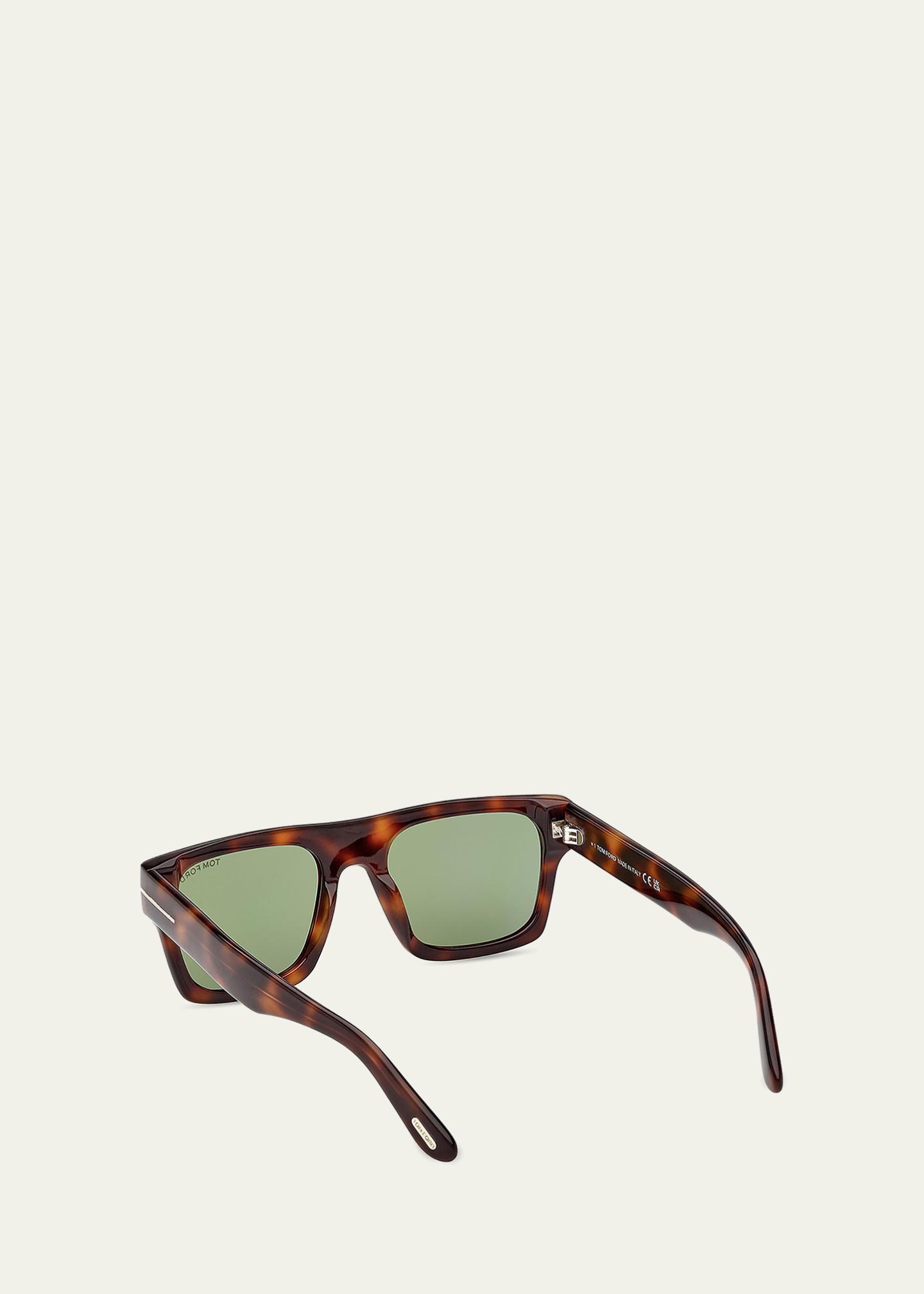 Tom Ford Brown Tortoise Square Sunglasses with Silver Reflective Lenses New Arrival! • @tomford Grey Tortoise Square Frame  main image 3