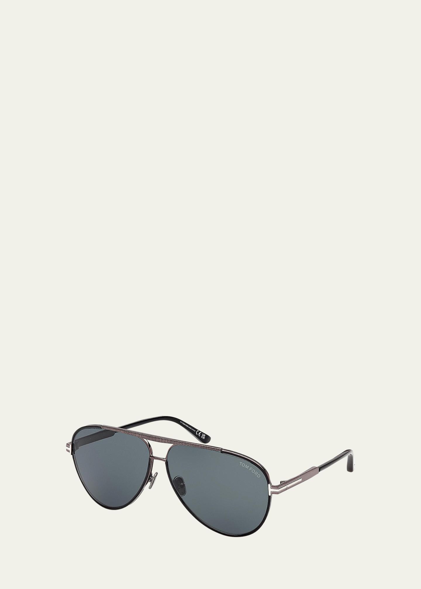 TOM FORD Men's Rupert 02 63mm Metal & Acetate Aviator Sunglasses