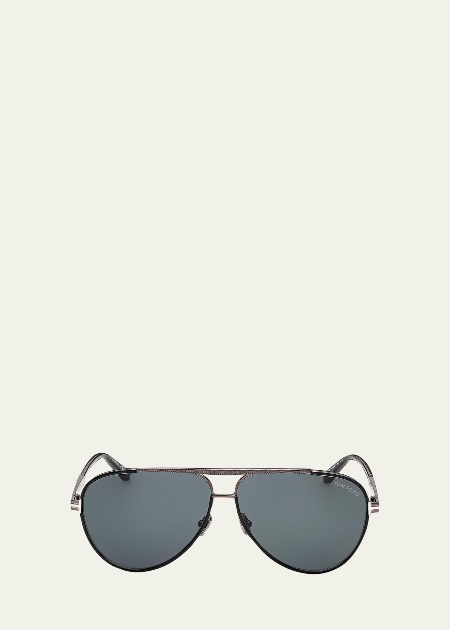 Tom Ford Metallic Aviator Sunglasses Tom Ford Metal Charles-02 Aviator Sunglasses TF853 Gold  main image 2