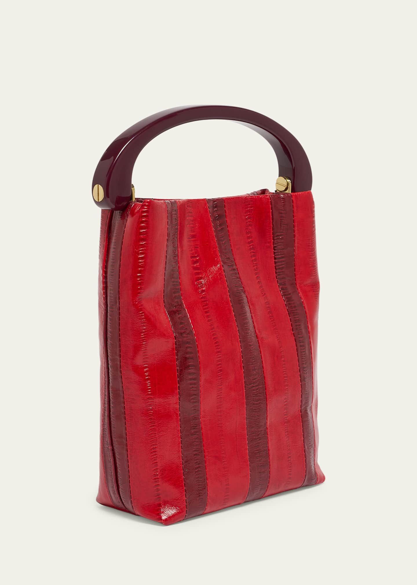 Dries Van Noten Striped Leather Top-Handle Bag - Bergdorf Goodman