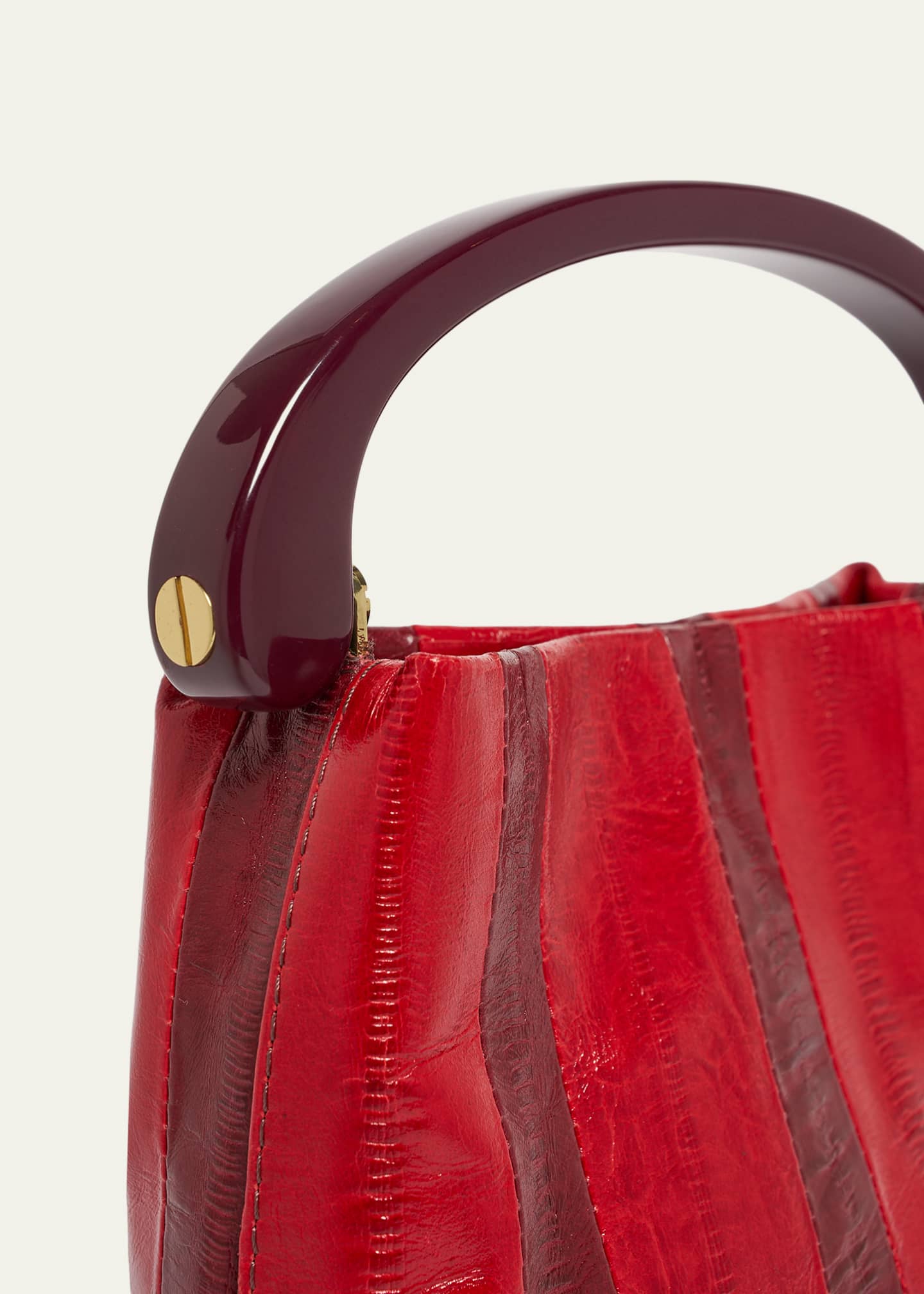 Dries Van Noten Striped Leather Top-Handle Bag - Bergdorf Goodman