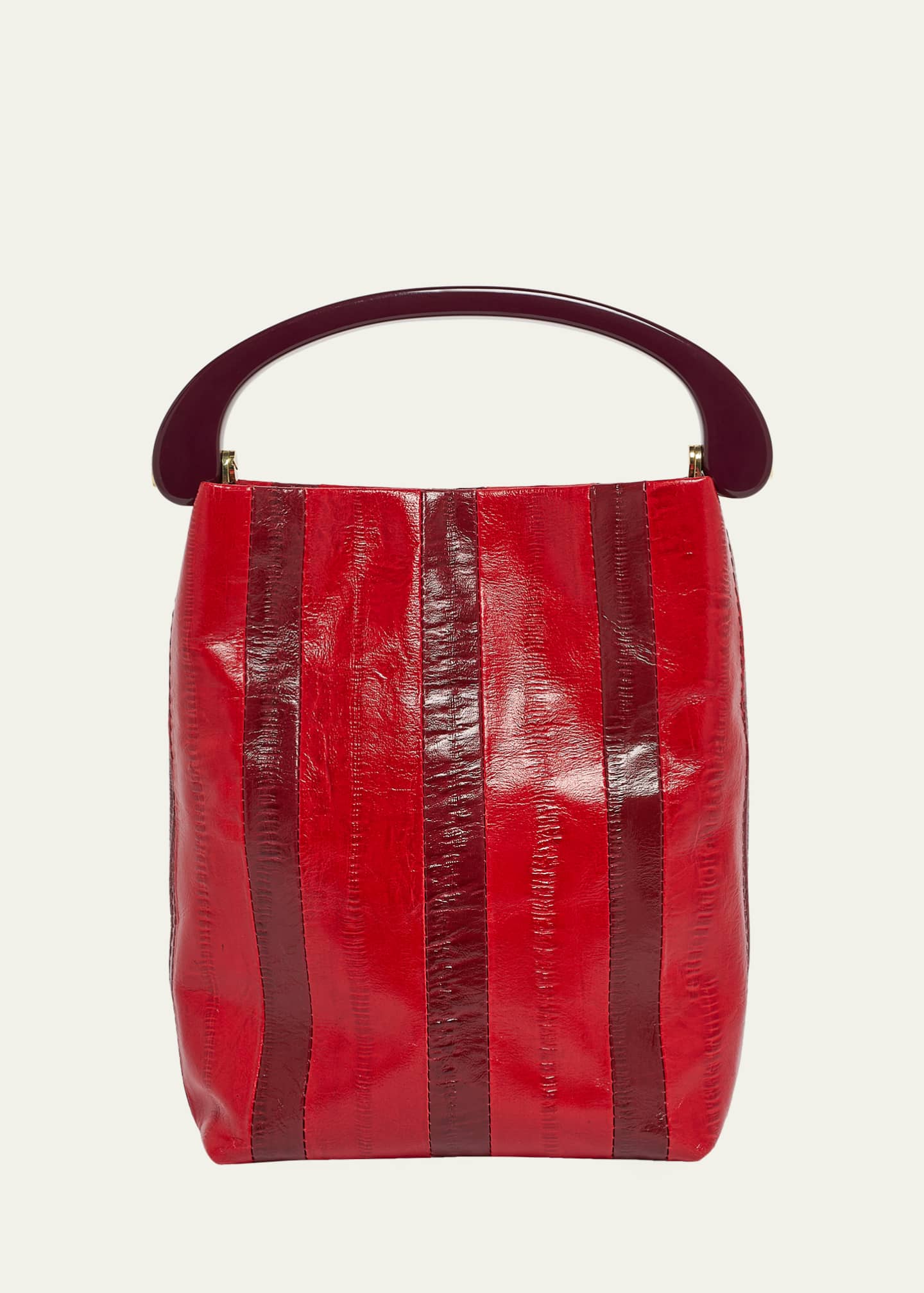 Dries Van Noten Striped Leather Top-Handle Bag - Bergdorf Goodman