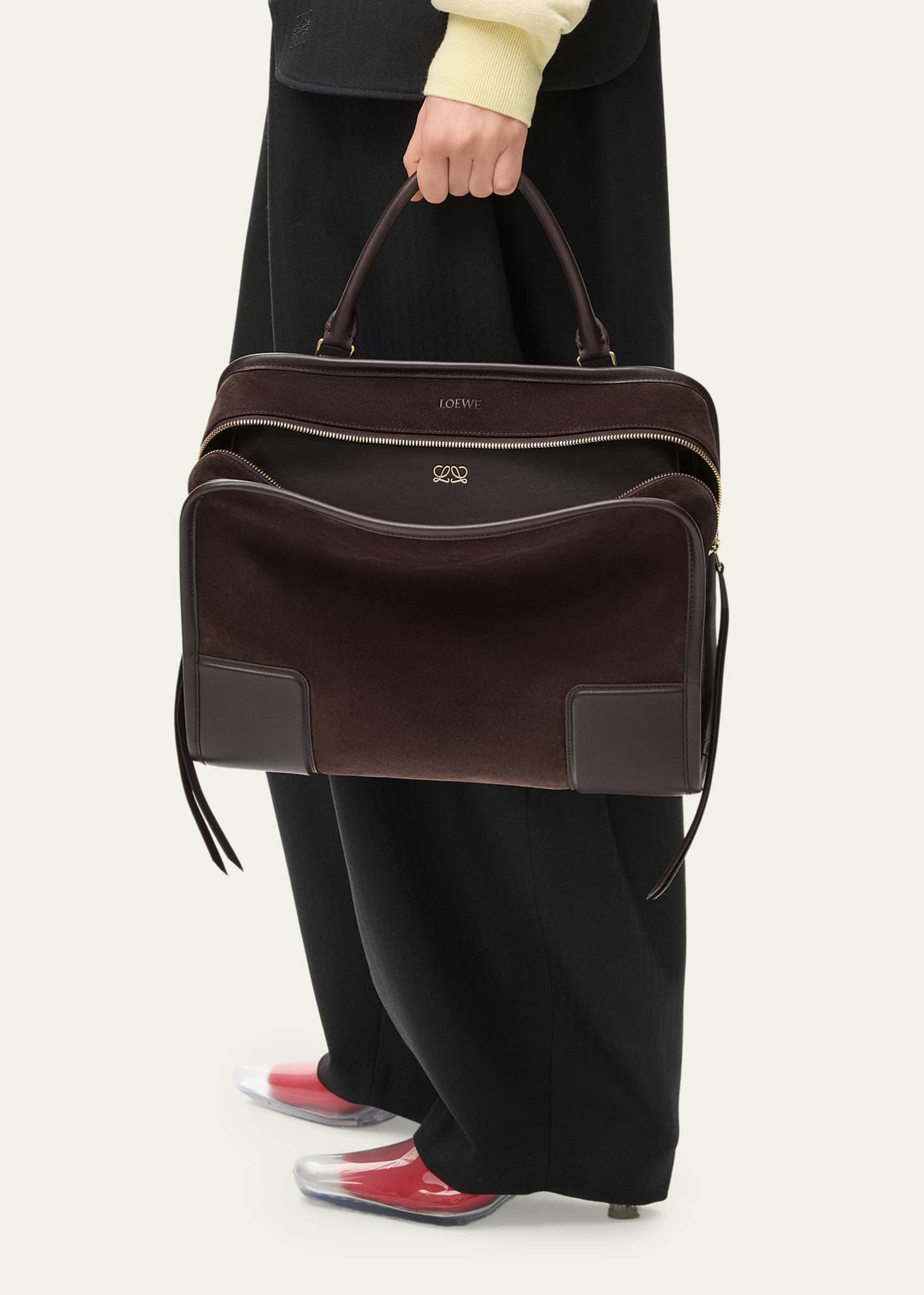 Loewe Amazona 180 Large Top-Handle Bag in Suede - Bergdorf Goodman