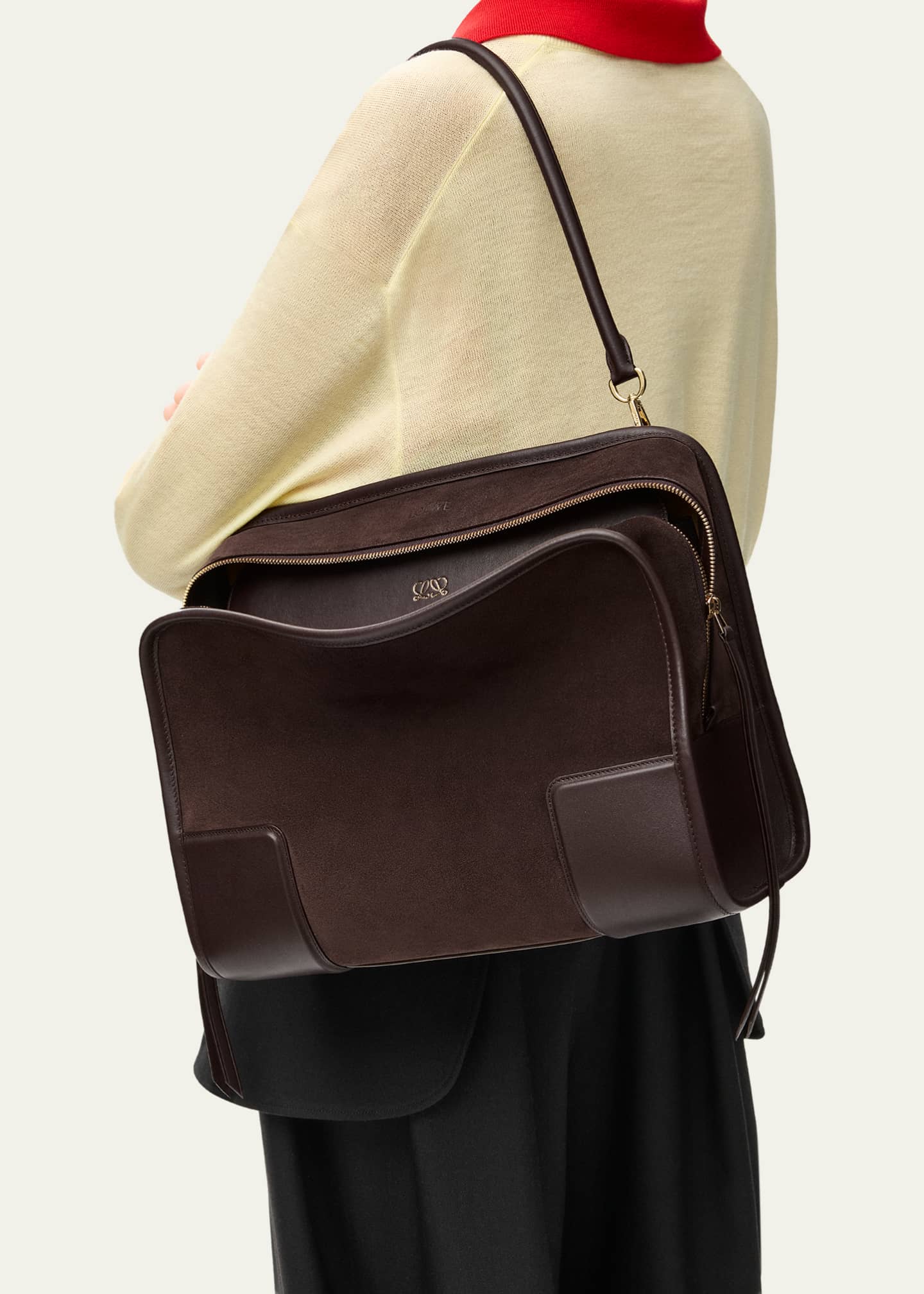 Loewe Amazona 180 Large Top-Handle Bag in Suede - Bergdorf Goodman