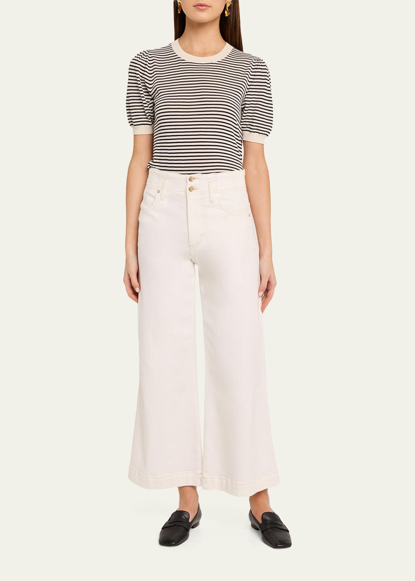 FRAME The Striped Gather Sweater - Bergdorf Goodman