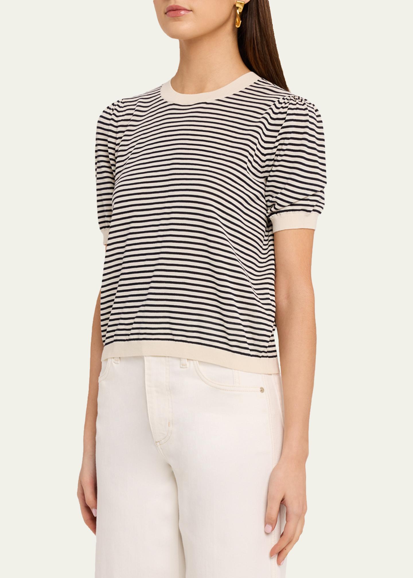 FRAME The Striped Gather Sweater - Bergdorf Goodman