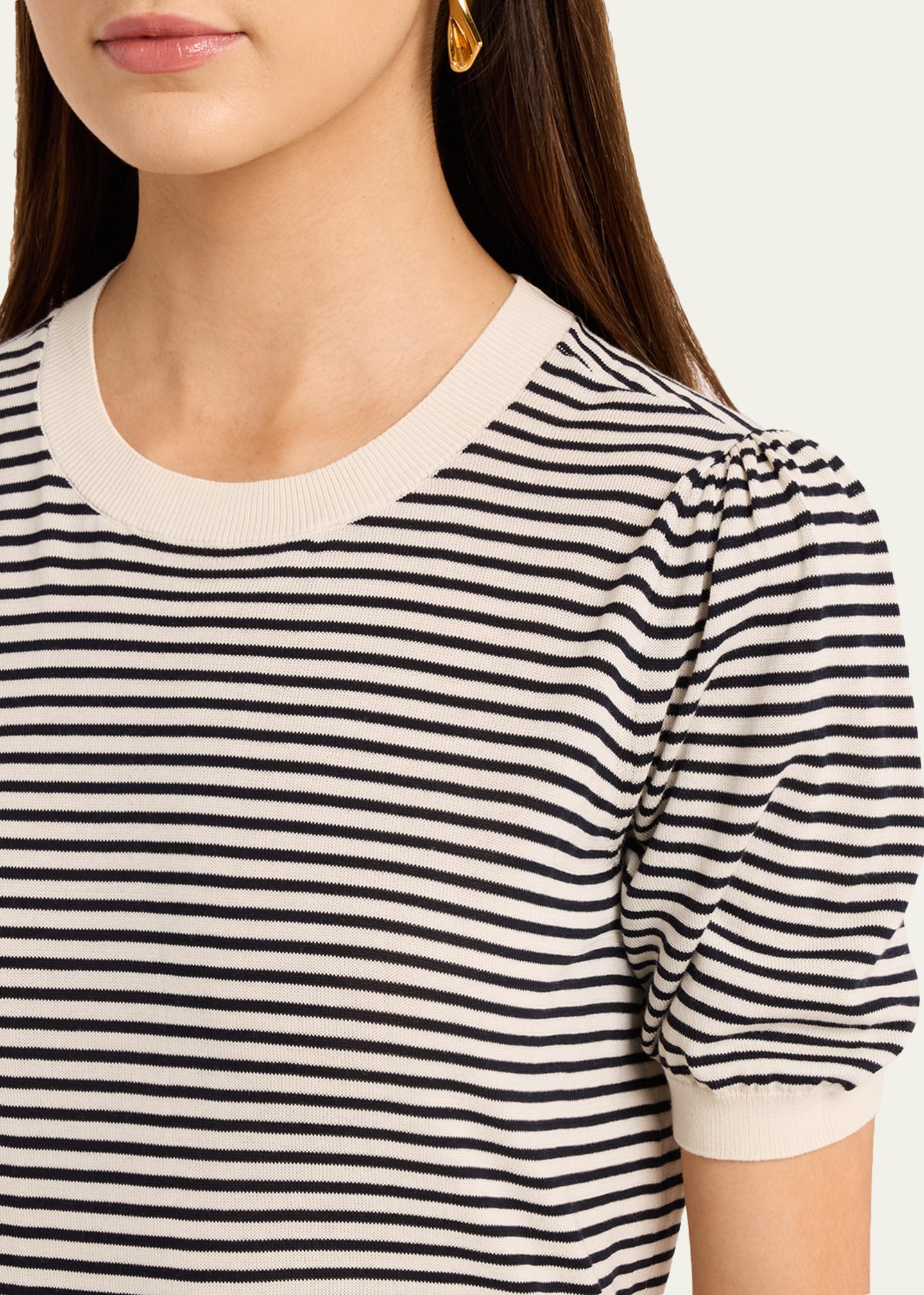 FRAME The Striped Gather Sweater - Bergdorf Goodman