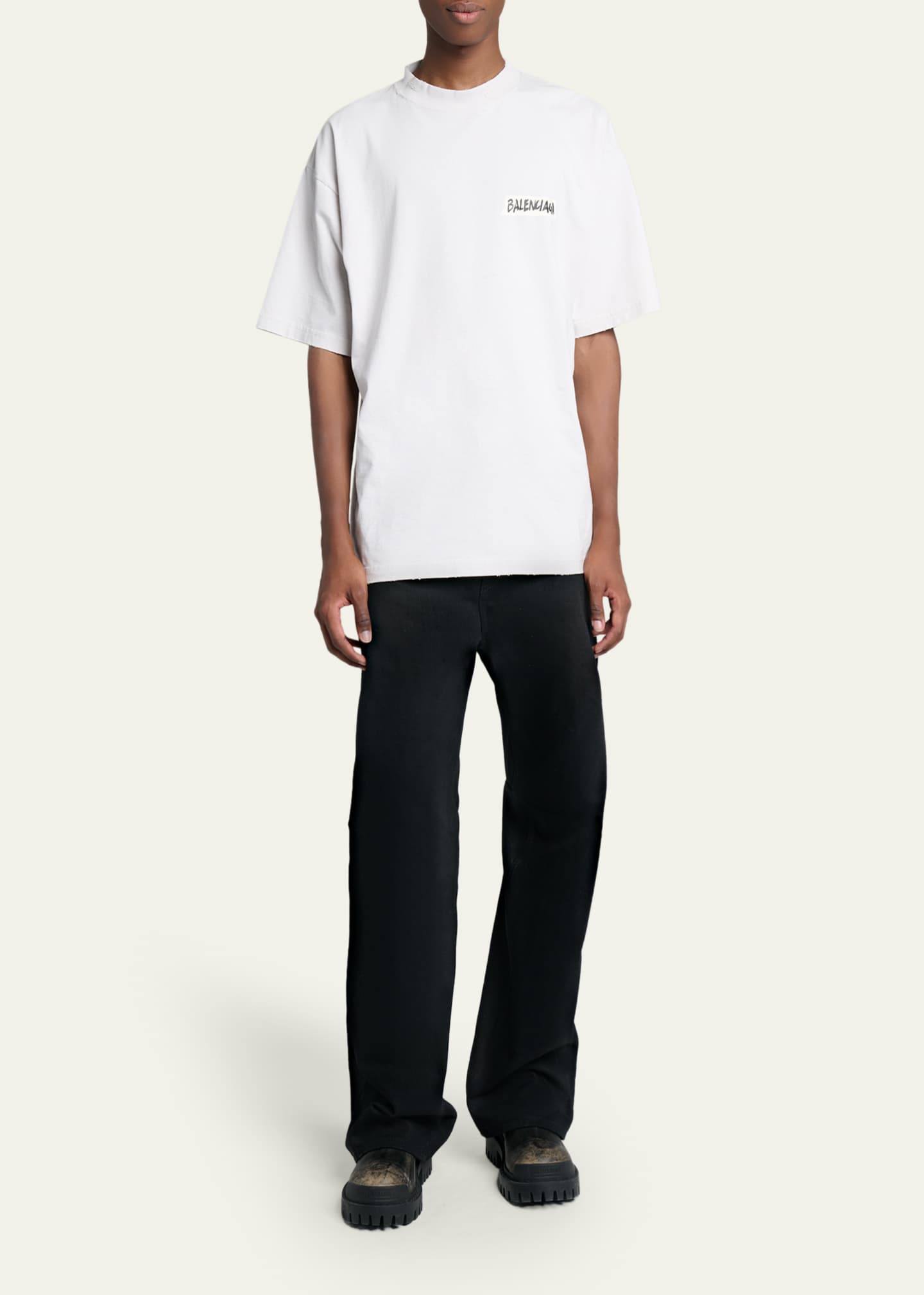 Balenciaga Men's Strike Worn-Out Leather Chelsea Boots - Bergdorf
