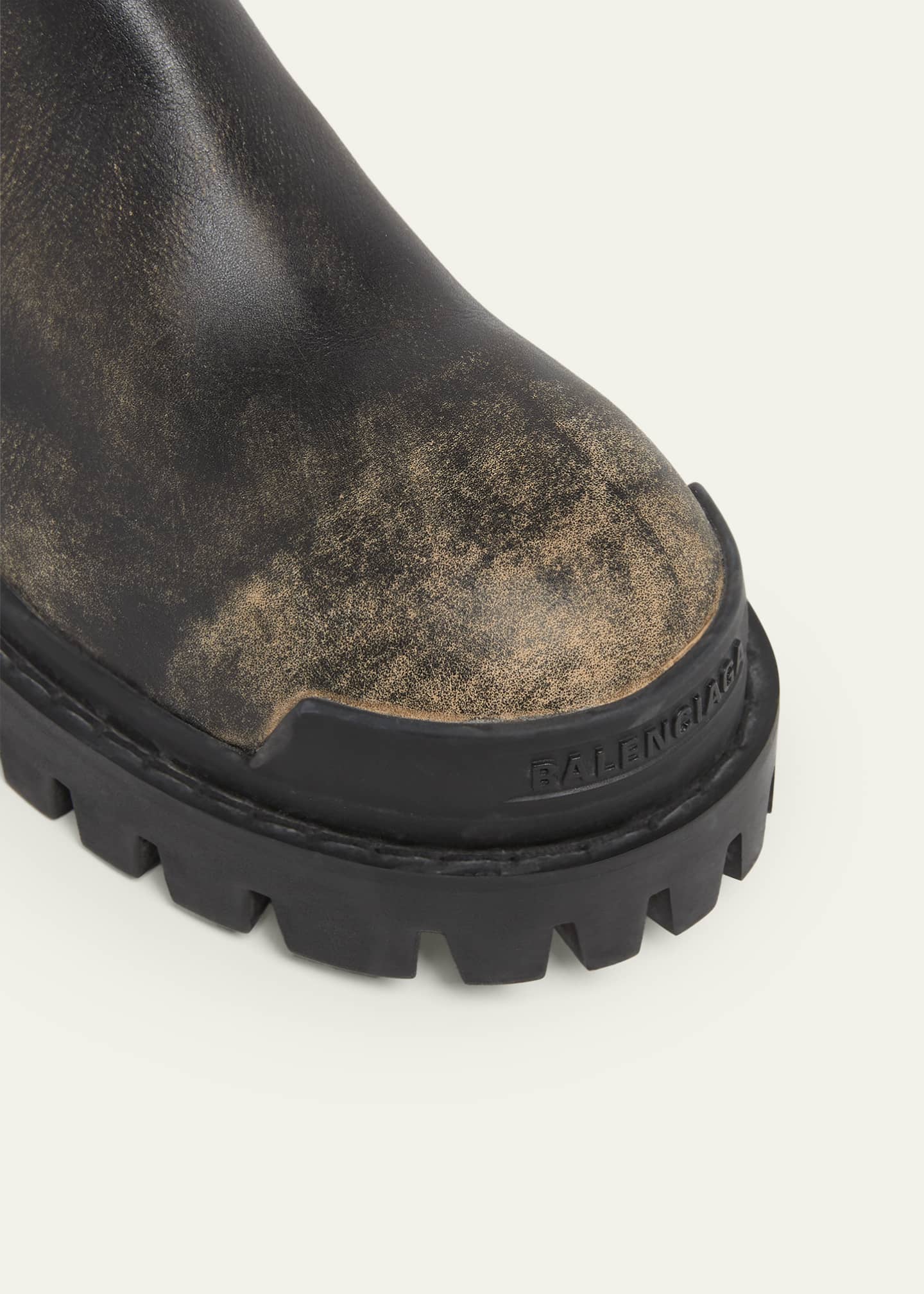 Balenciaga Men's Strike Worn-Out Leather Chelsea Boots - Bergdorf