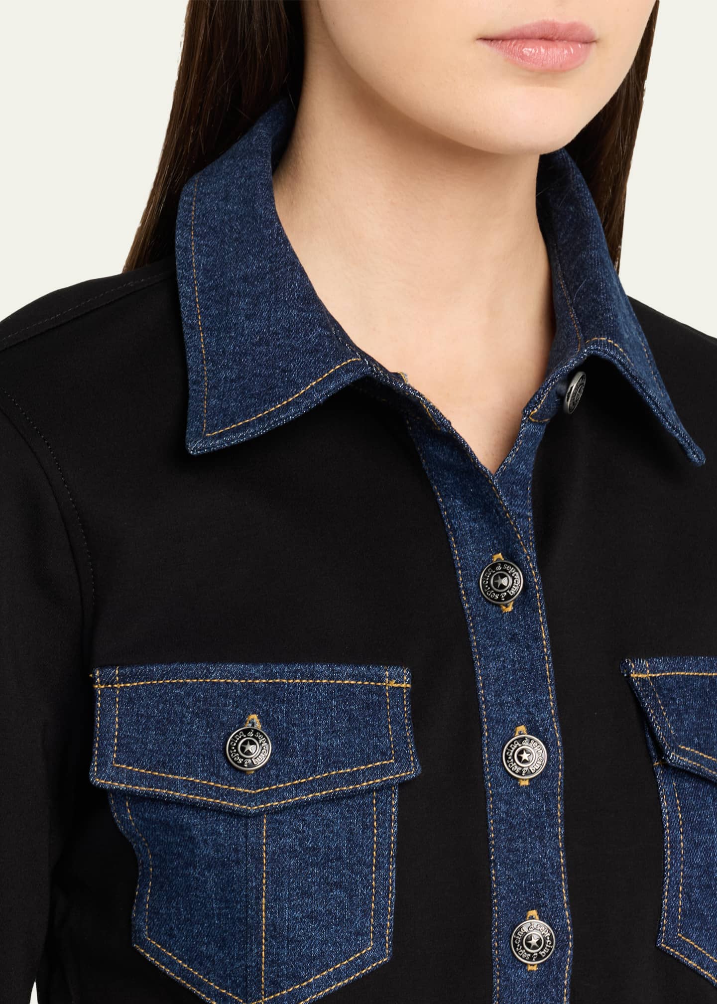 Cinq a Sept Aliza Denim Button-Front Shirt - Bergdorf Goodman
