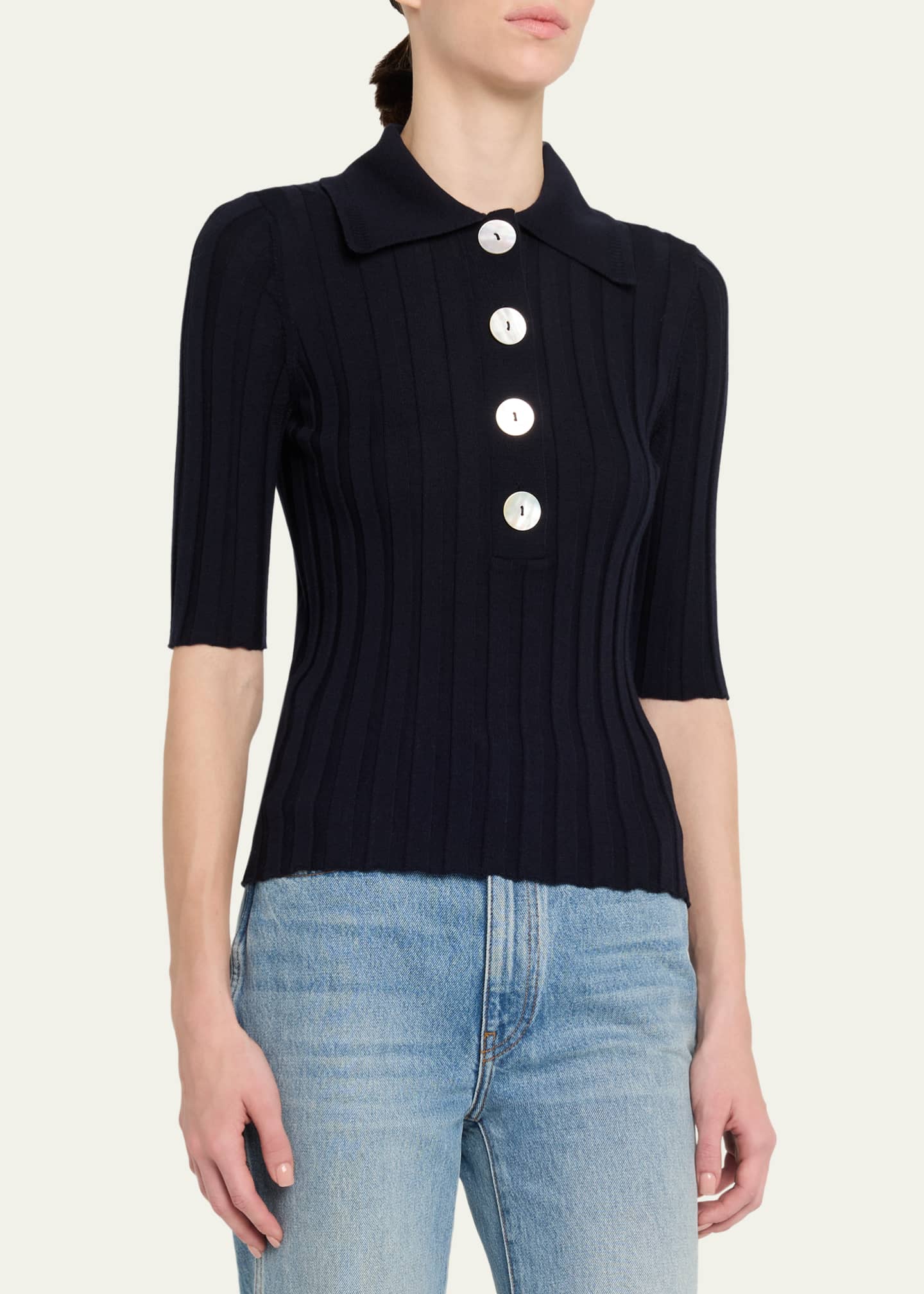 NACKIYE Sugarman Short Sleeve Knit Polo - Bergdorf Goodman