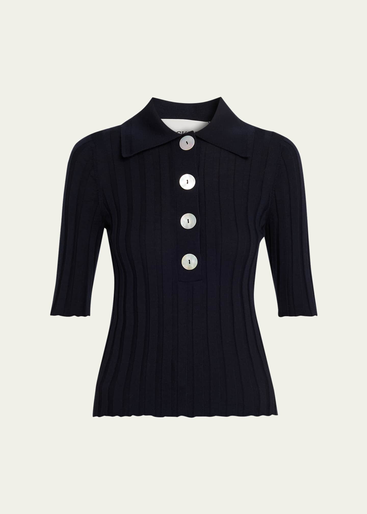 NACKIYE Sugarman Short Sleeve Knit Polo - Bergdorf Goodman