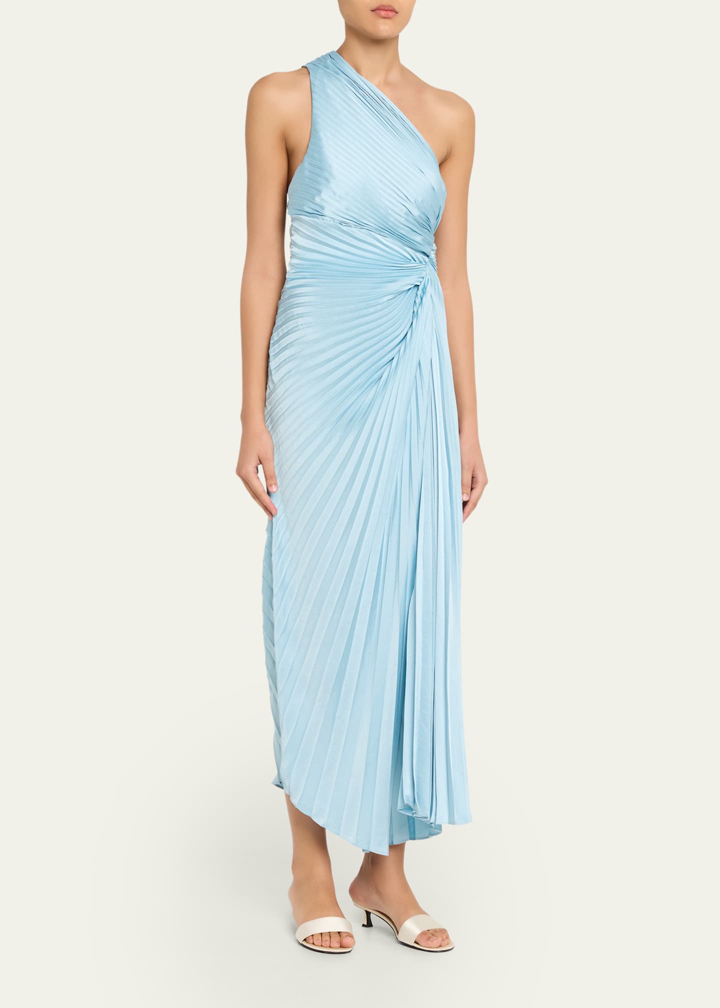 gramercy pleated satin dress Veronica Beard Gramercy Pleated Satin Midi Dress