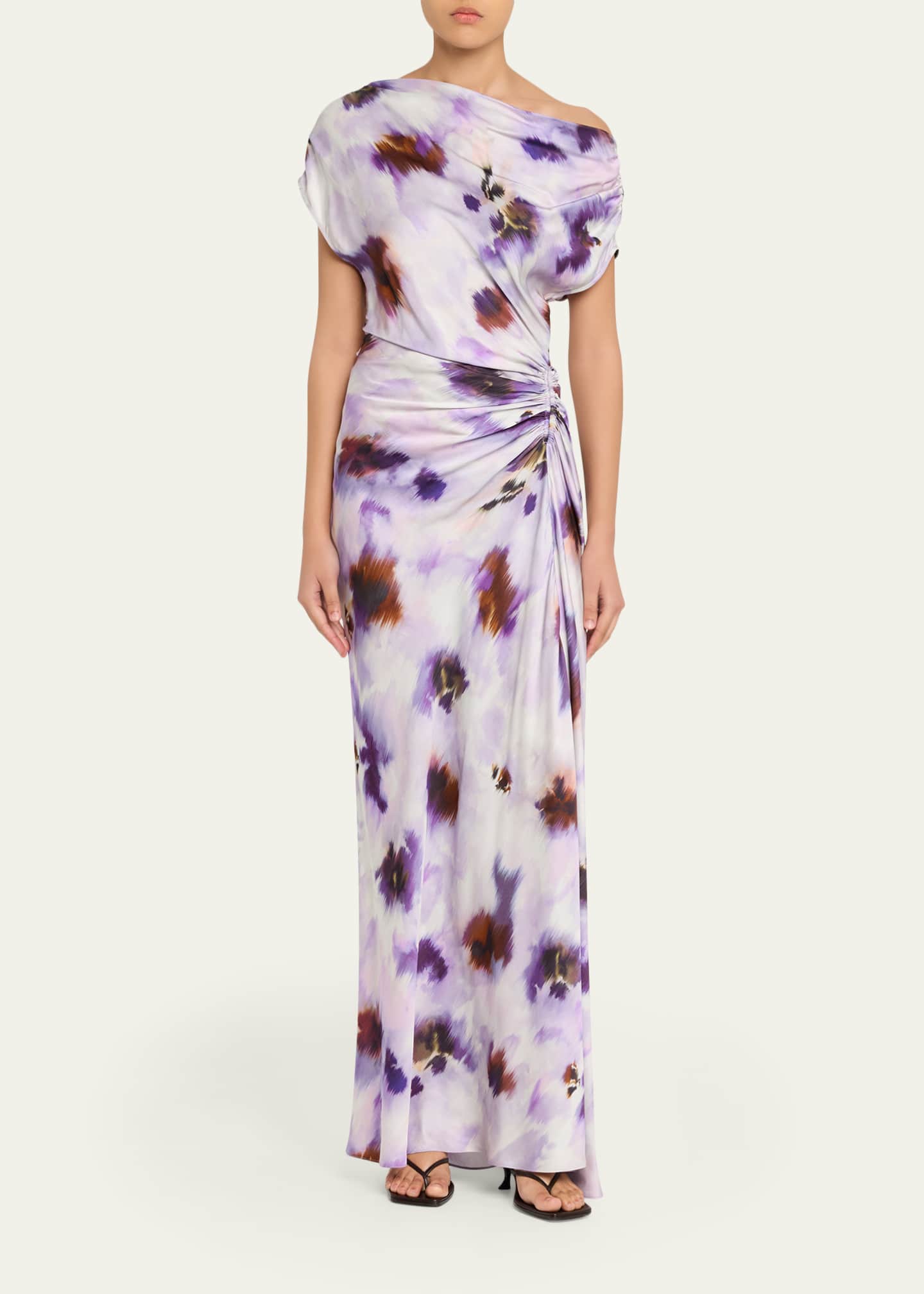 alc poppy asymmetrical dress Poppy One Shoulder Satin Gown