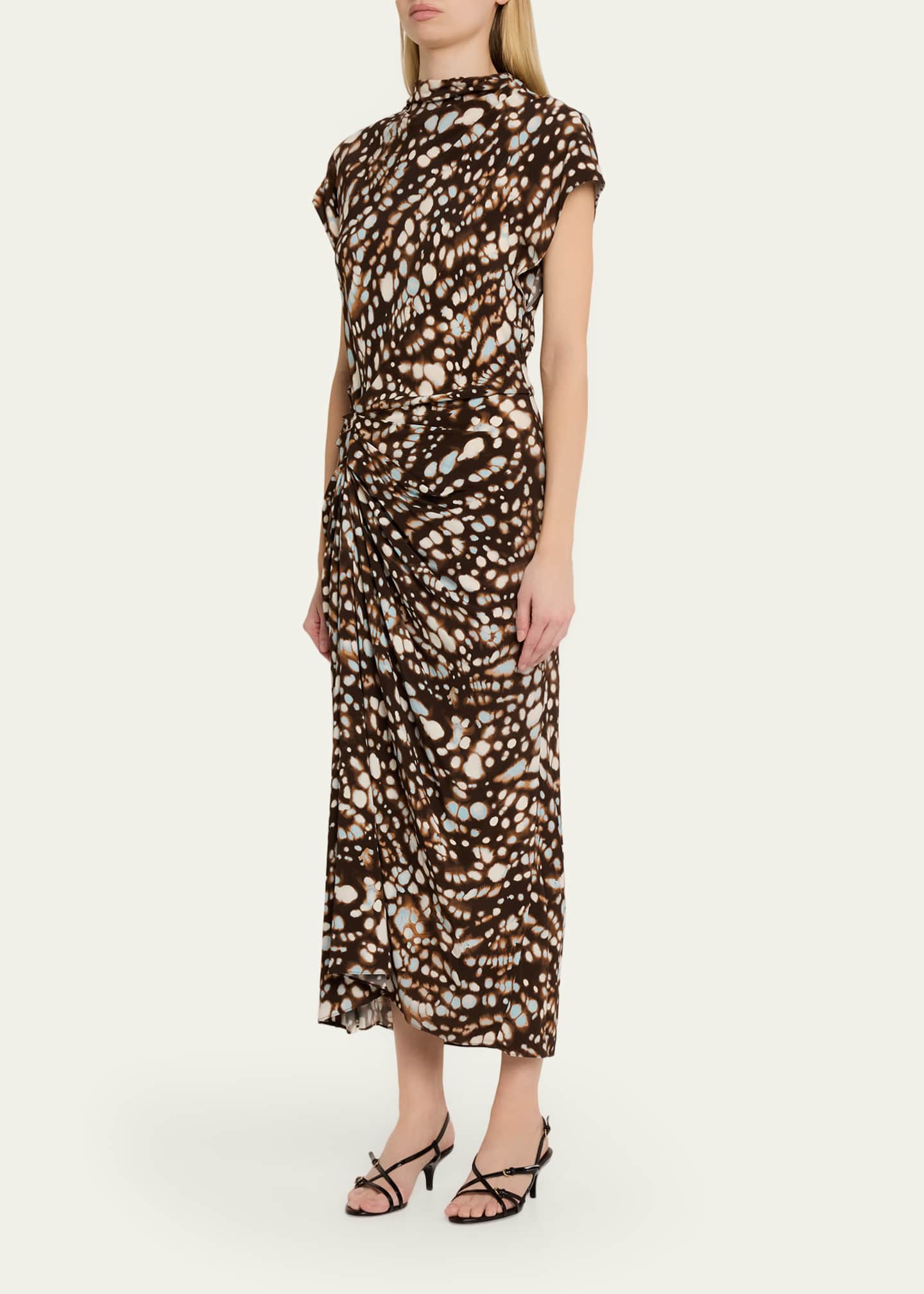 plum dress midi Windswept Garden Purple Floral Drop Waist Midi Dress