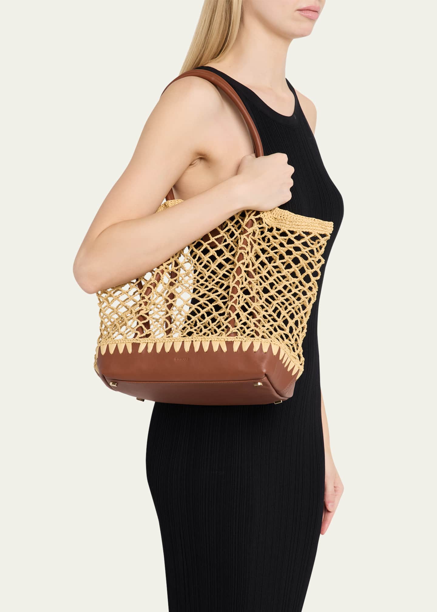 SIMKHAI Caspian Open-Work Raffia Tote Bag - Bergdorf Goodman