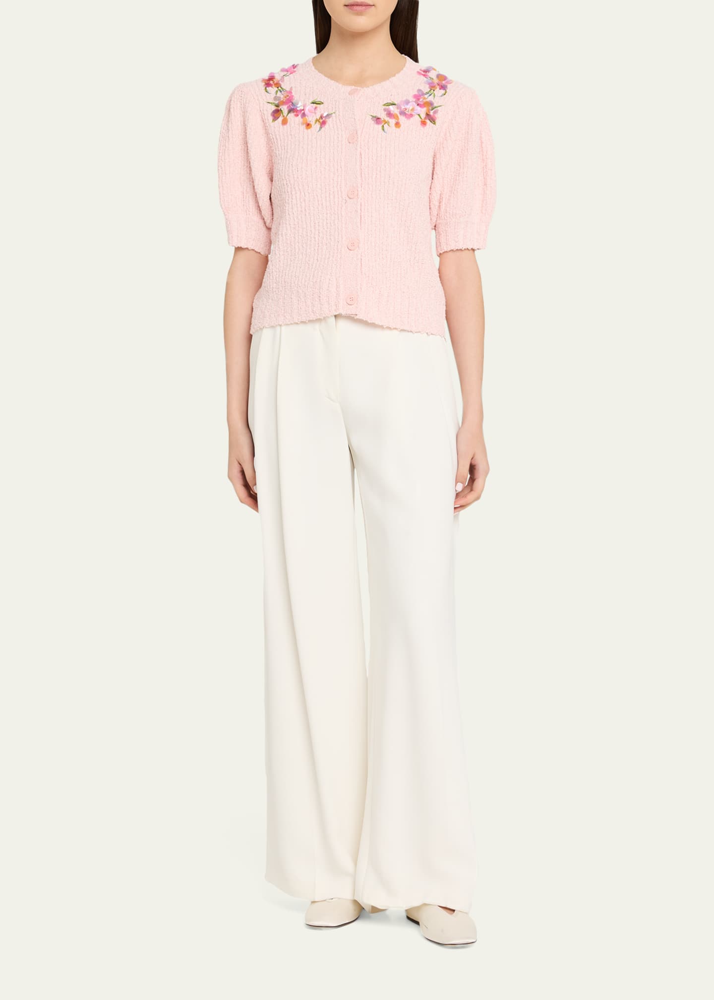 Cinq a Sept Millicent Trailing Flower Cropped Cardigan - Bergdorf