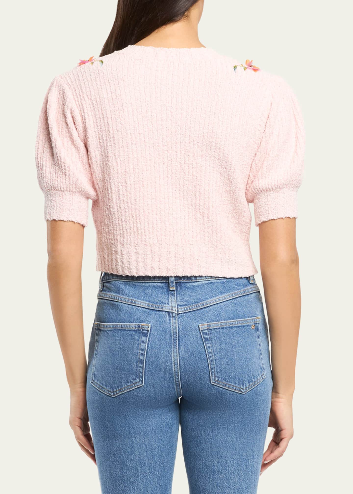 Cinq a Sept Millicent Trailing Flower Cropped Cardigan - Bergdorf