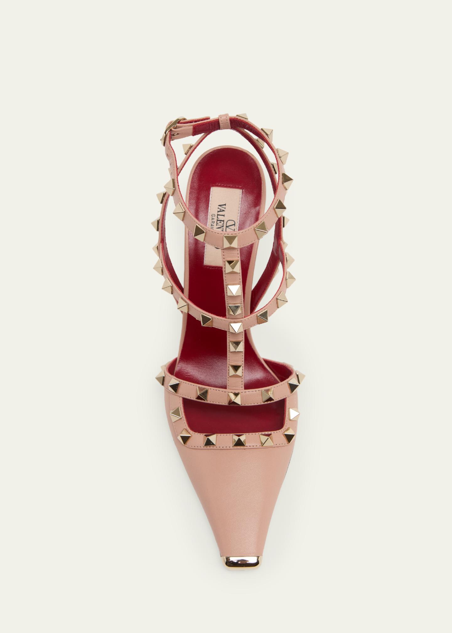Auth Valentino Garavani Rockstud #296955V11B VALENTINO GARAVANI Rockstud 100 embellished leather sandals  main image 2