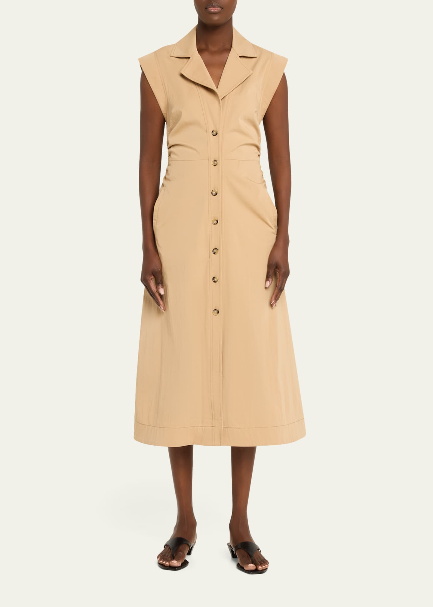 Veronica Beard Orla Midi Shirtdress | Khaki | Size 0