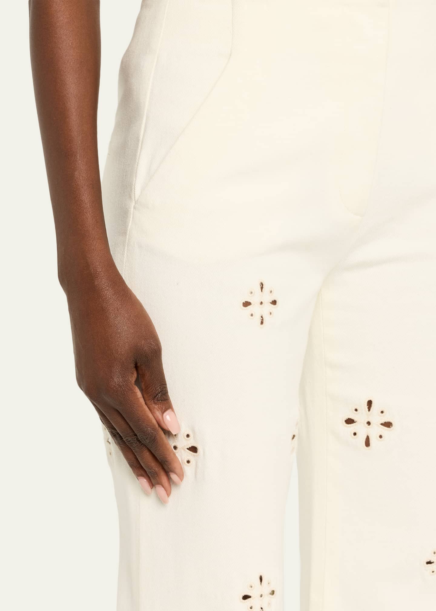 Veronica Beard Komi Eyelet Flare Pants - Bergdorf Goodman
