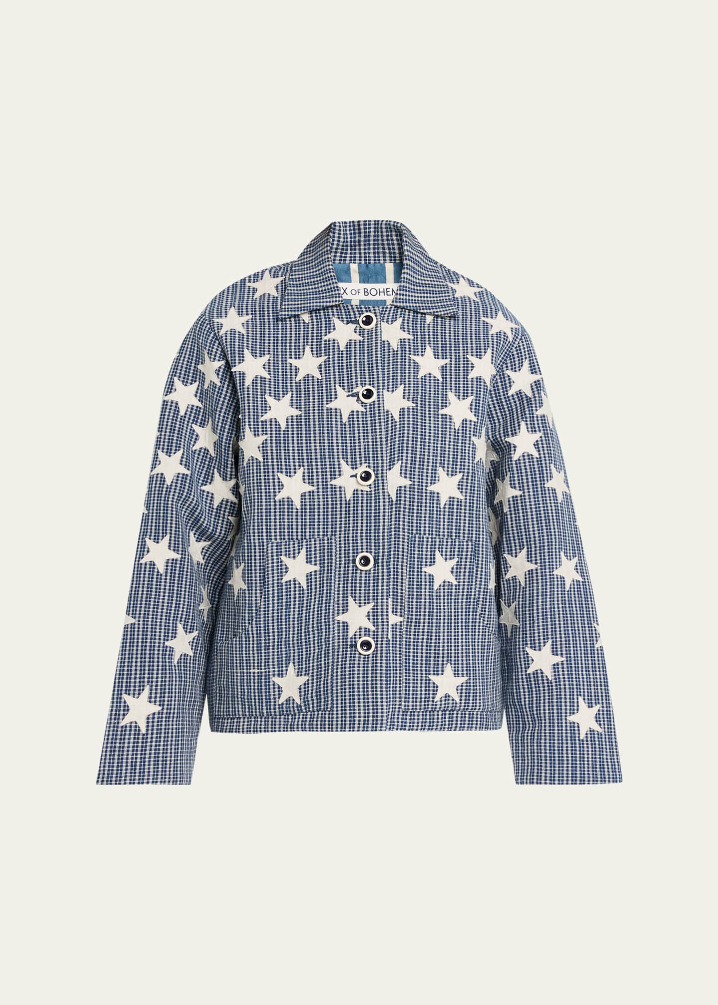 Alix of Bohemia Western Plaid Star Embroidered Jacket - Bergdorf