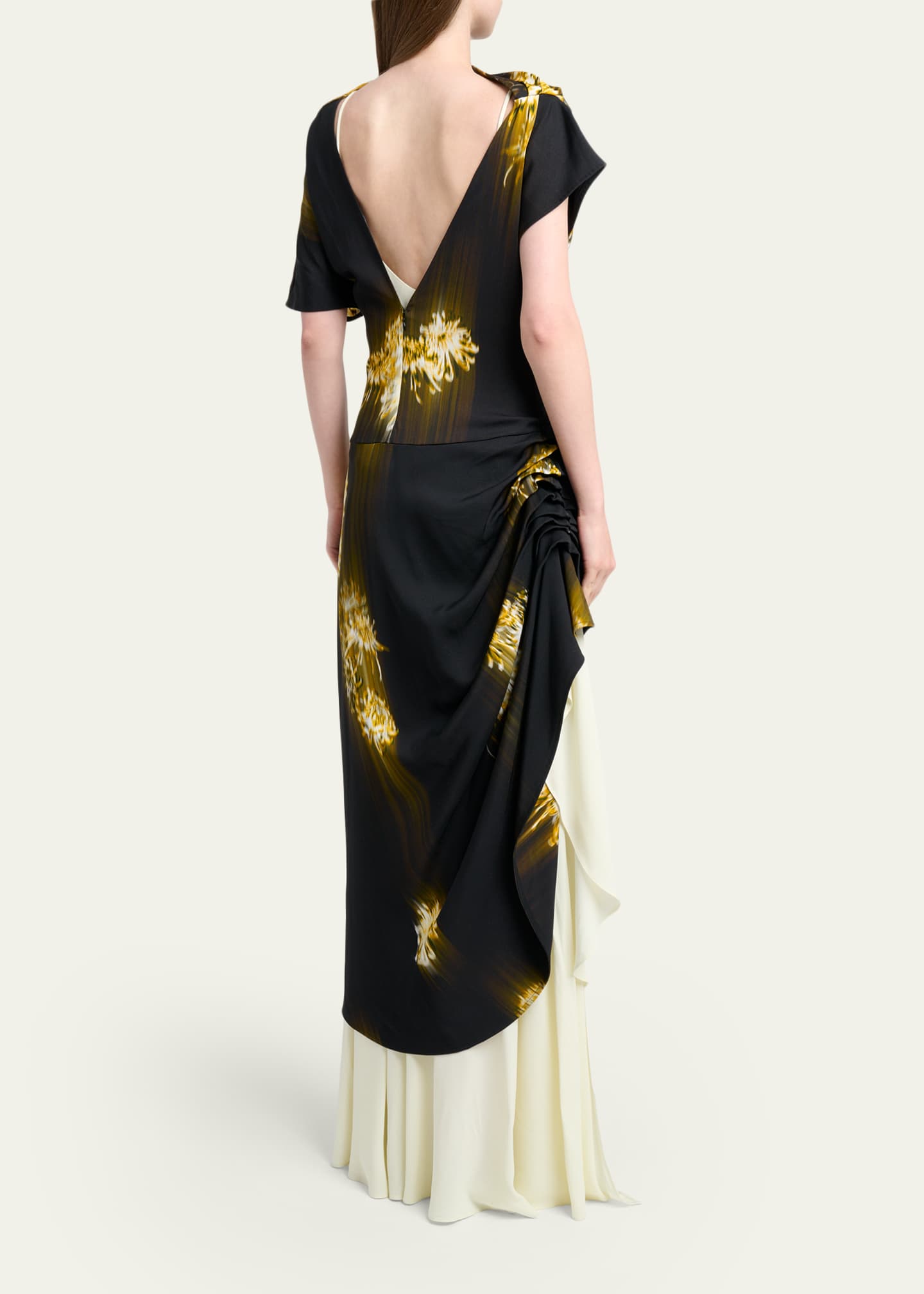 Proenza Schouler Antonella Blur Floral Draped High-Low Dress - Bergdorf  Goodman