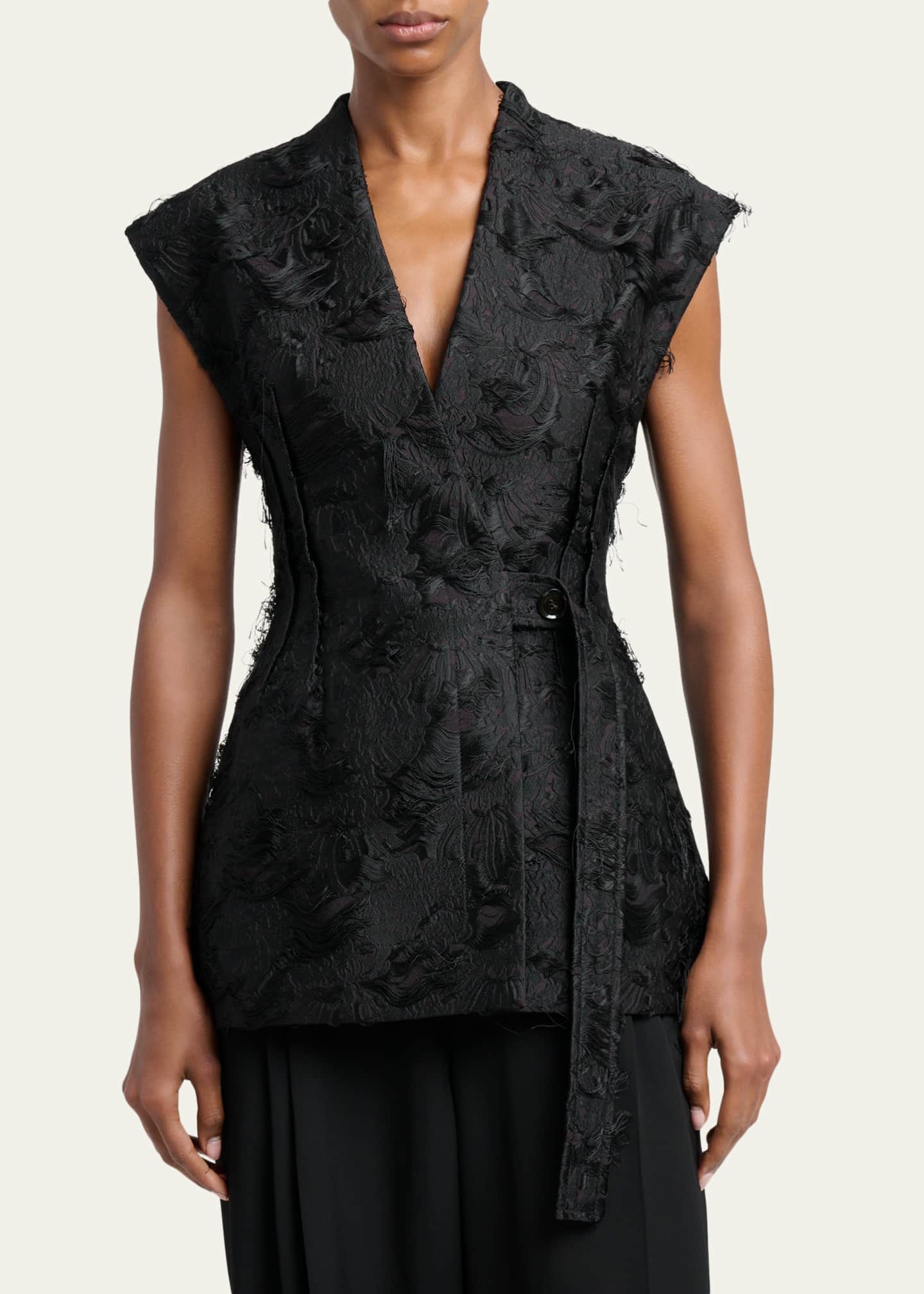 TORNADO MART FEMME　ラクーンファー　豚革　レザーベスト　00s Proenza Schouler Cindle Chrysanthemum Jacquard Vest - Bergdorf Goodman