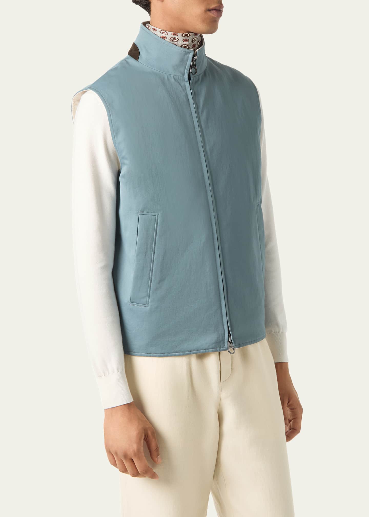 Loro Piana Men's Grian Reversible Full-Zip Vest - Bergdorf Goodman