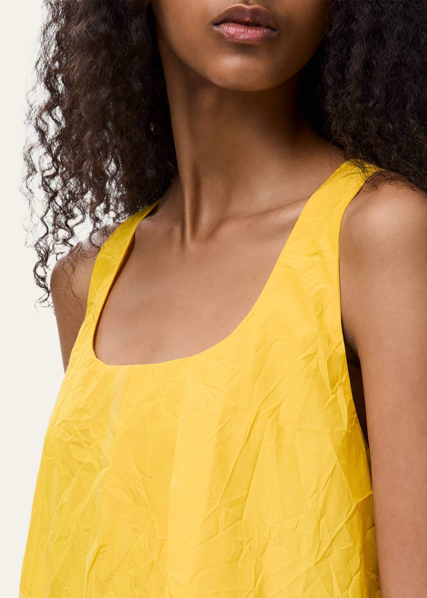 loewe dress Asymmetric gathered crepe midi dress - yellow